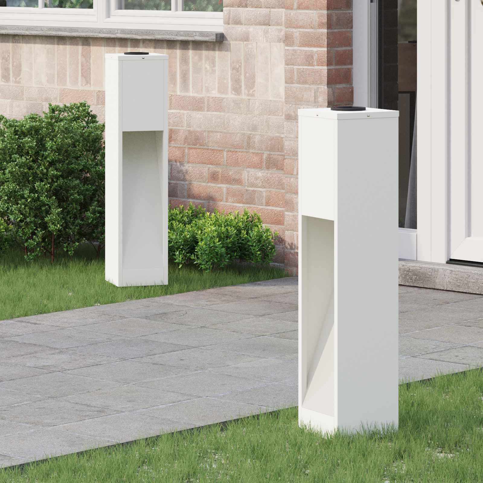 Solar LED Wegeleuchte 2 stk. Warmes Weiß 18 x 18 x 80 cm