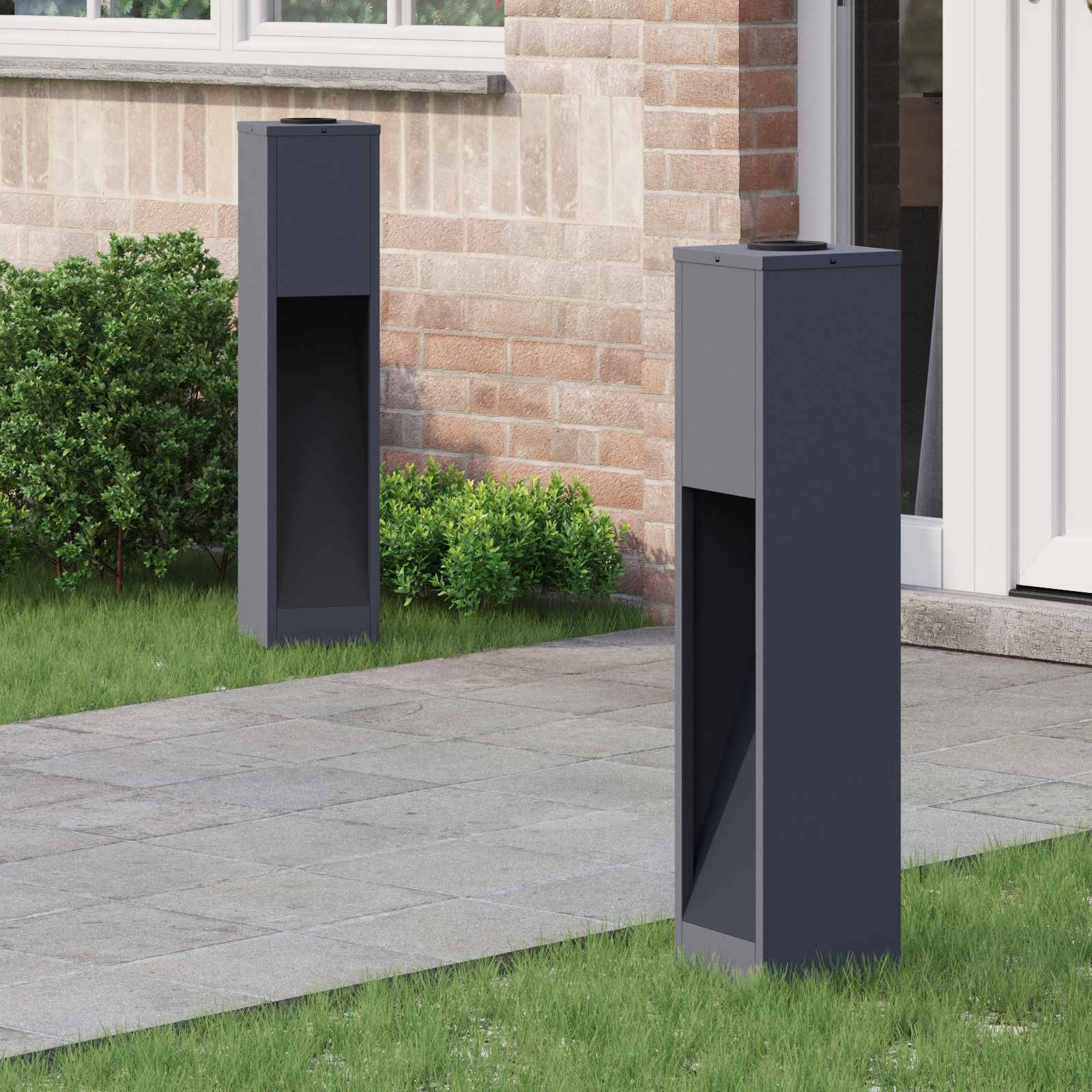 Solar LED Wegeleuchte 2 stk. Warmes Weiß 18 x 18 x 80 cm