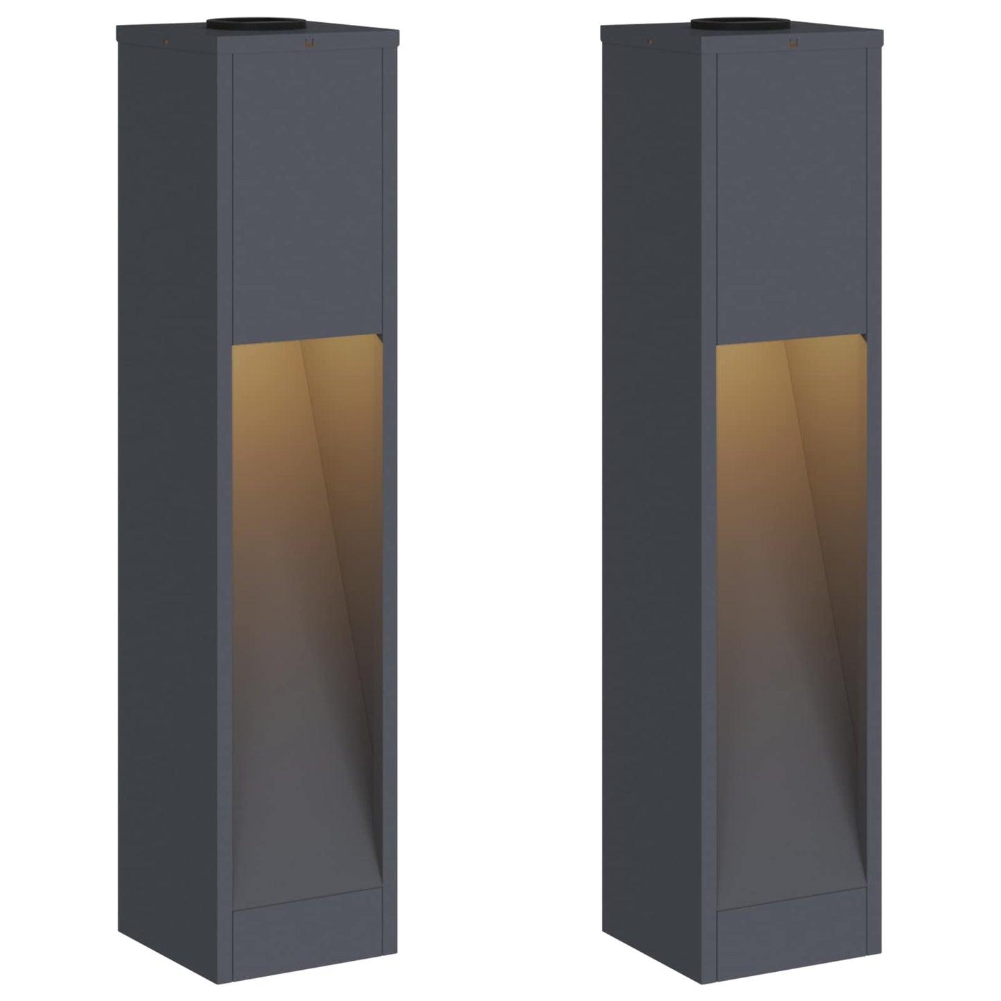 Solar LED Wegeleuchte 2 stk. Warmes Weiß 18 x 18 x 80 cm