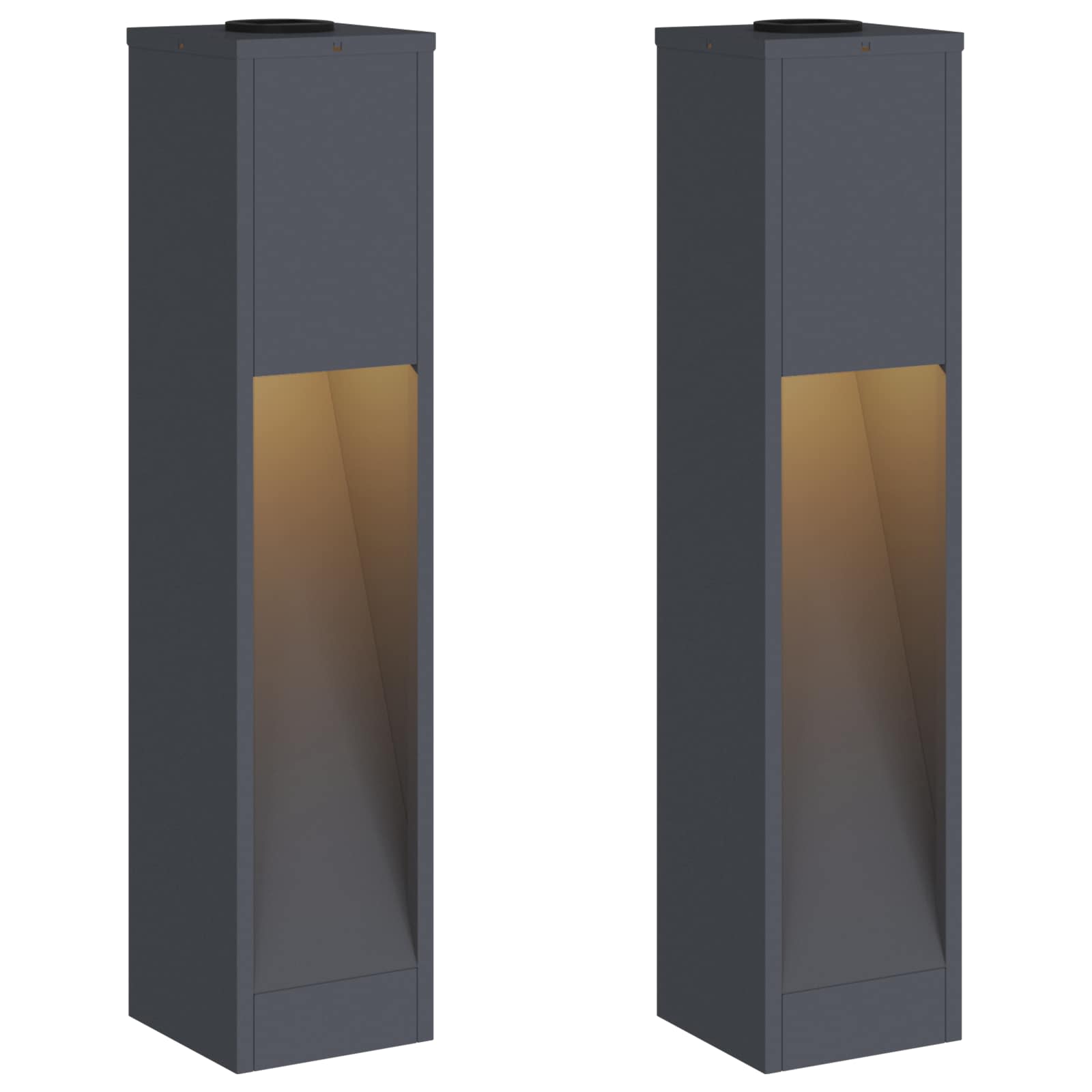 Solar LED Wegeleuchte 2 stk. Warmes Weiß 18 x 18 x 80 cm