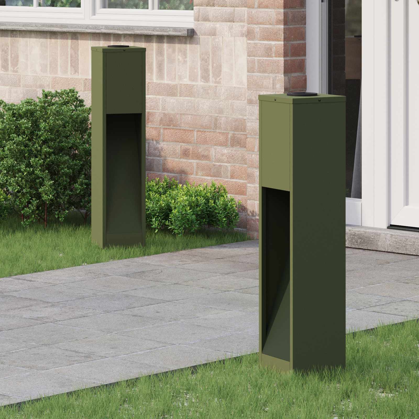 Solar LED Wegeleuchte 2 stk. Warmes Weiß 18 x 18 x 80 cm