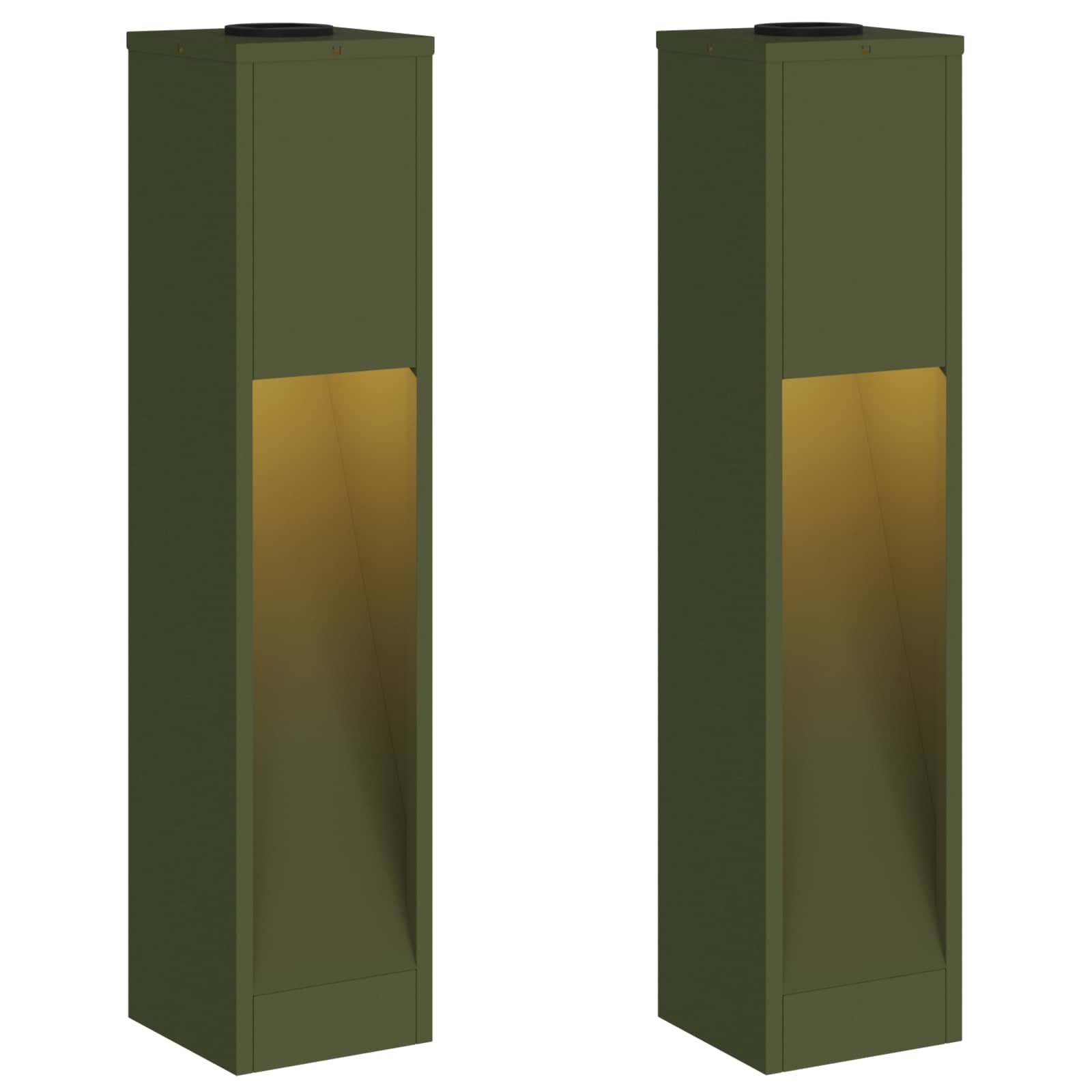 Solar LED Wegeleuchte 2 stk. Warmes Weiß 18 x 18 x 80 cm