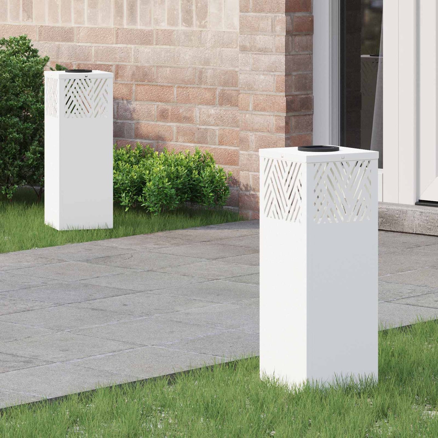 Solar LED Weg Licht 2 stk. Warmes Weiß 18 x 18 x 50 cm