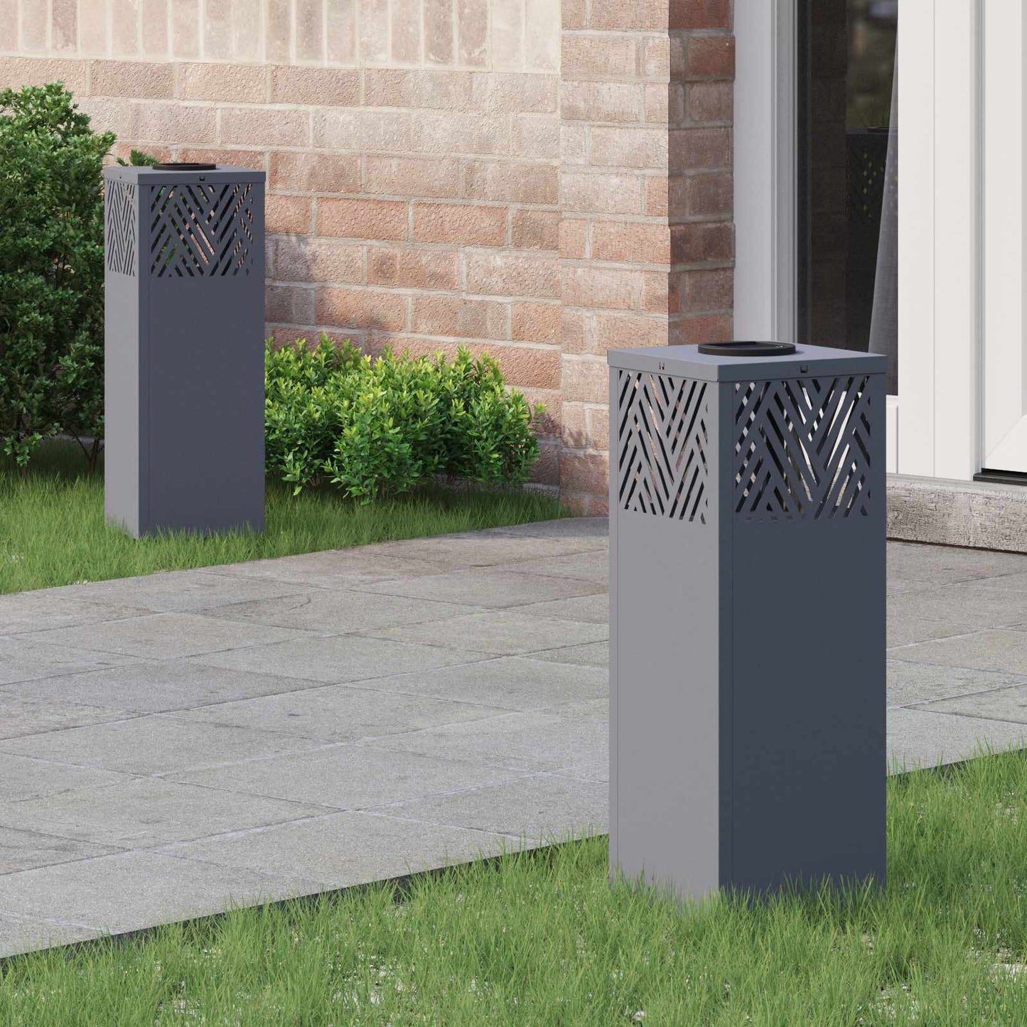 Solar LED Weg Licht 2 stk. Warmes Weiß 18 x 18 x 50 cm