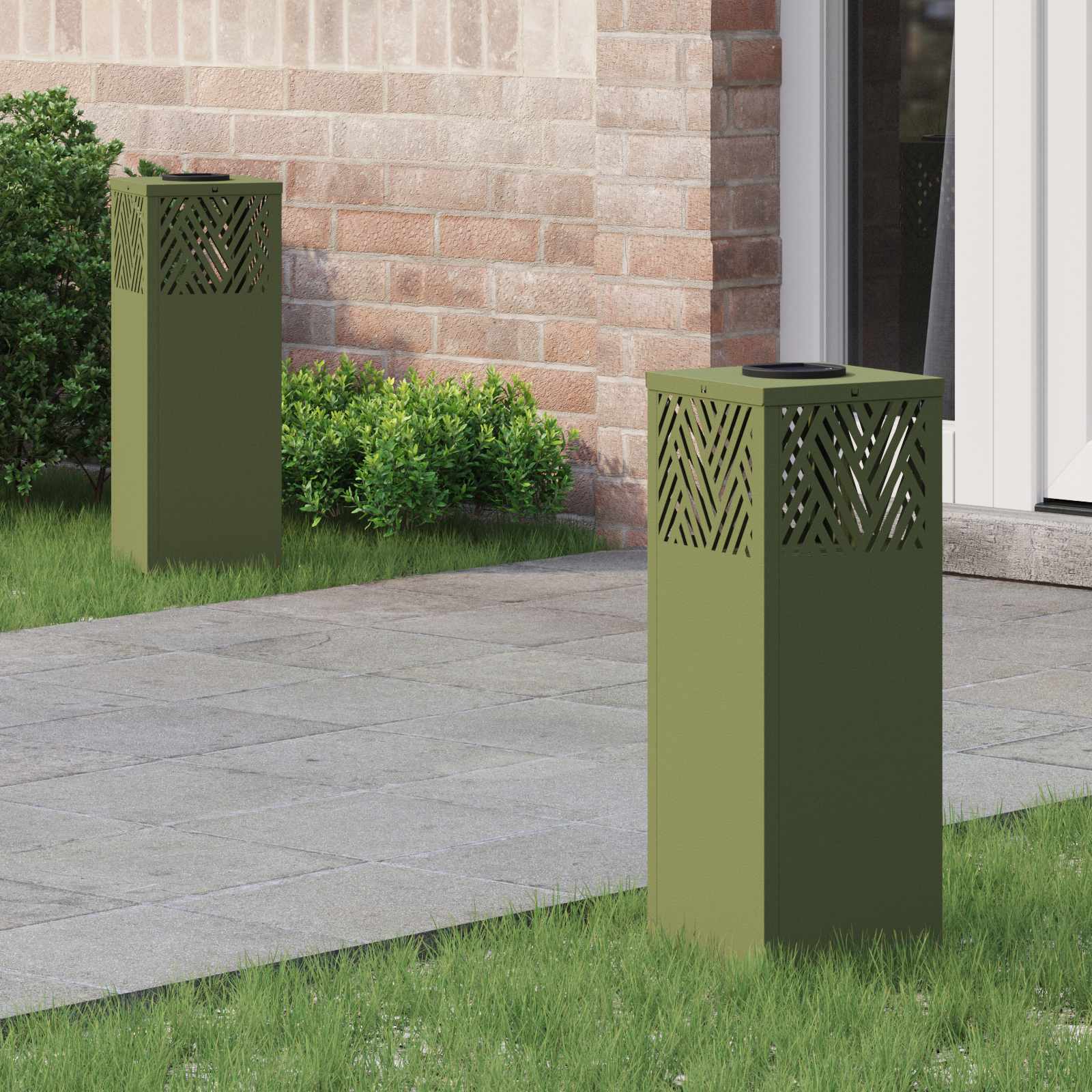 Solar LED Weg Licht 2 stk. Warmes Weiß 18 x 18 x 50 cm