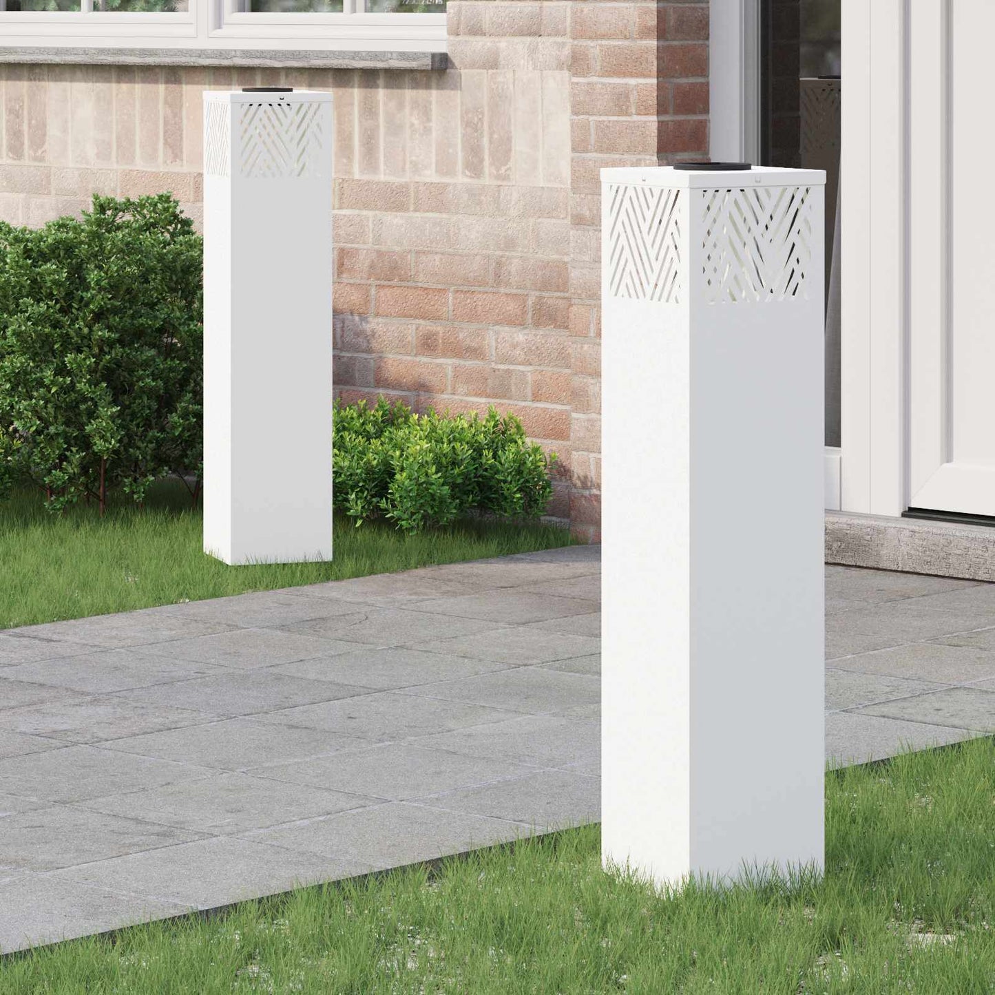 Solar LED Weg Licht 2 stk. Warmes Weiß 18 x 18 x 80 cm