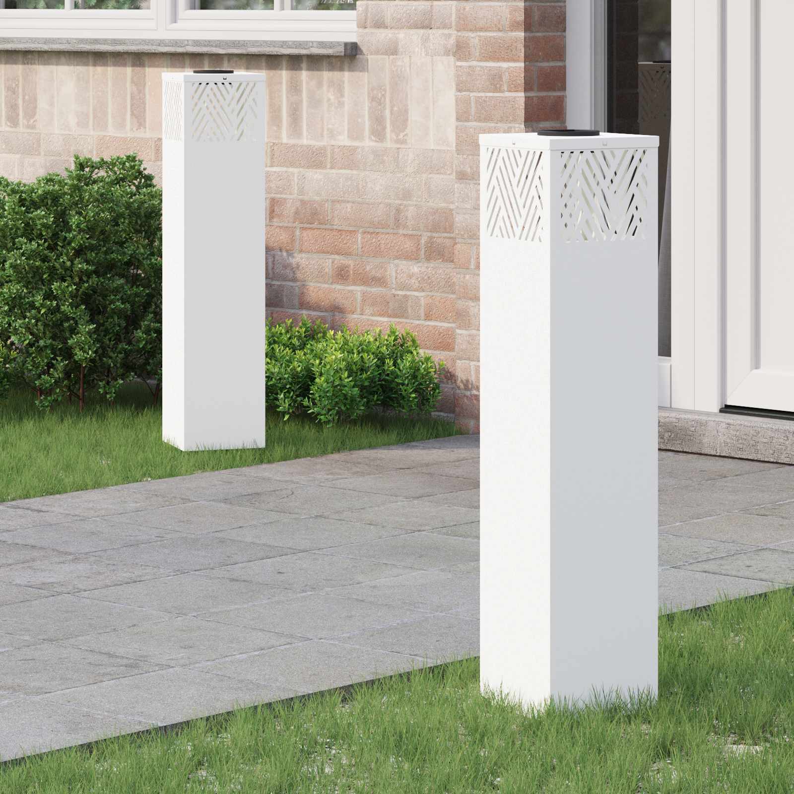 Solar LED Weg Licht 2 stk. Warmes Weiß 18 x 18 x 80 cm