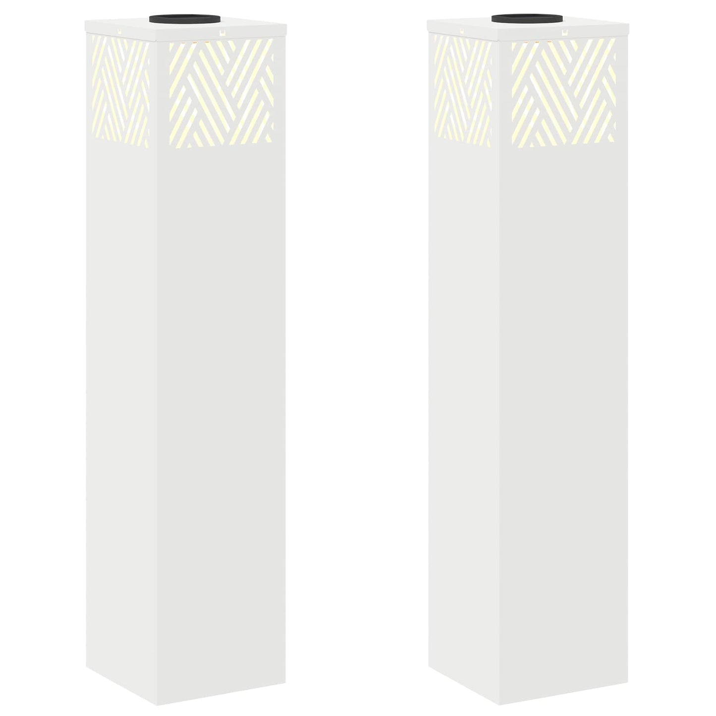 Solar LED Weg Licht 2 stk. Warmes Weiß 18 x 18 x 80 cm