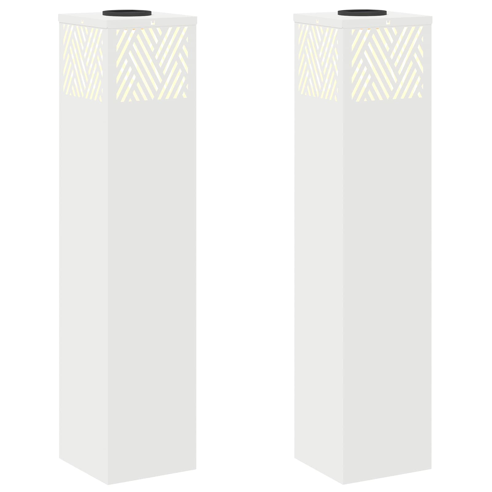 Solar LED Weg Licht 2 stk. Warmes Weiß 18 x 18 x 80 cm