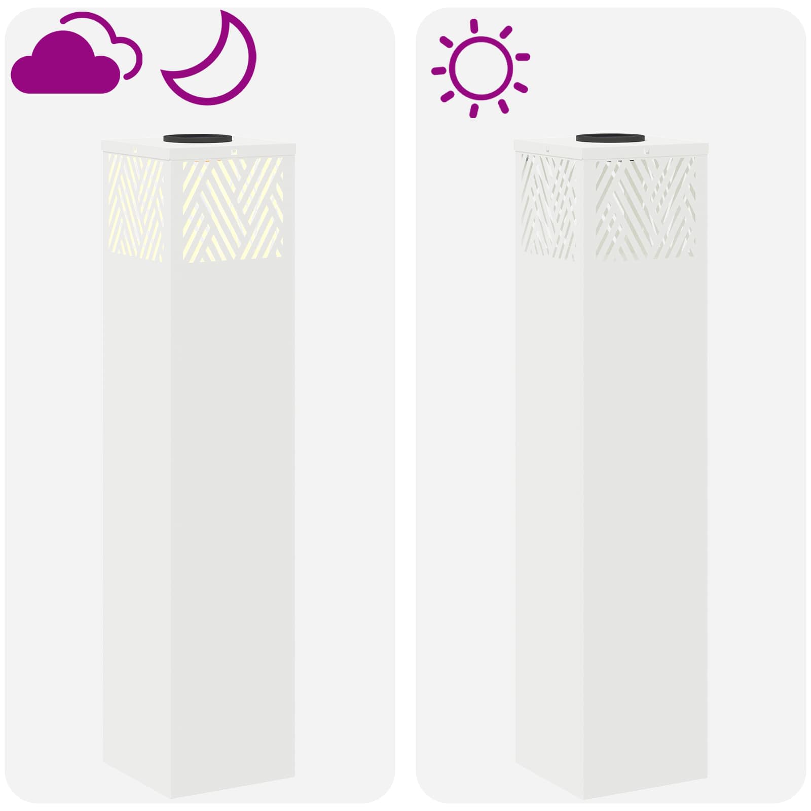 Solar LED Weg Licht 2 stk. Warmes Weiß 18 x 18 x 80 cm