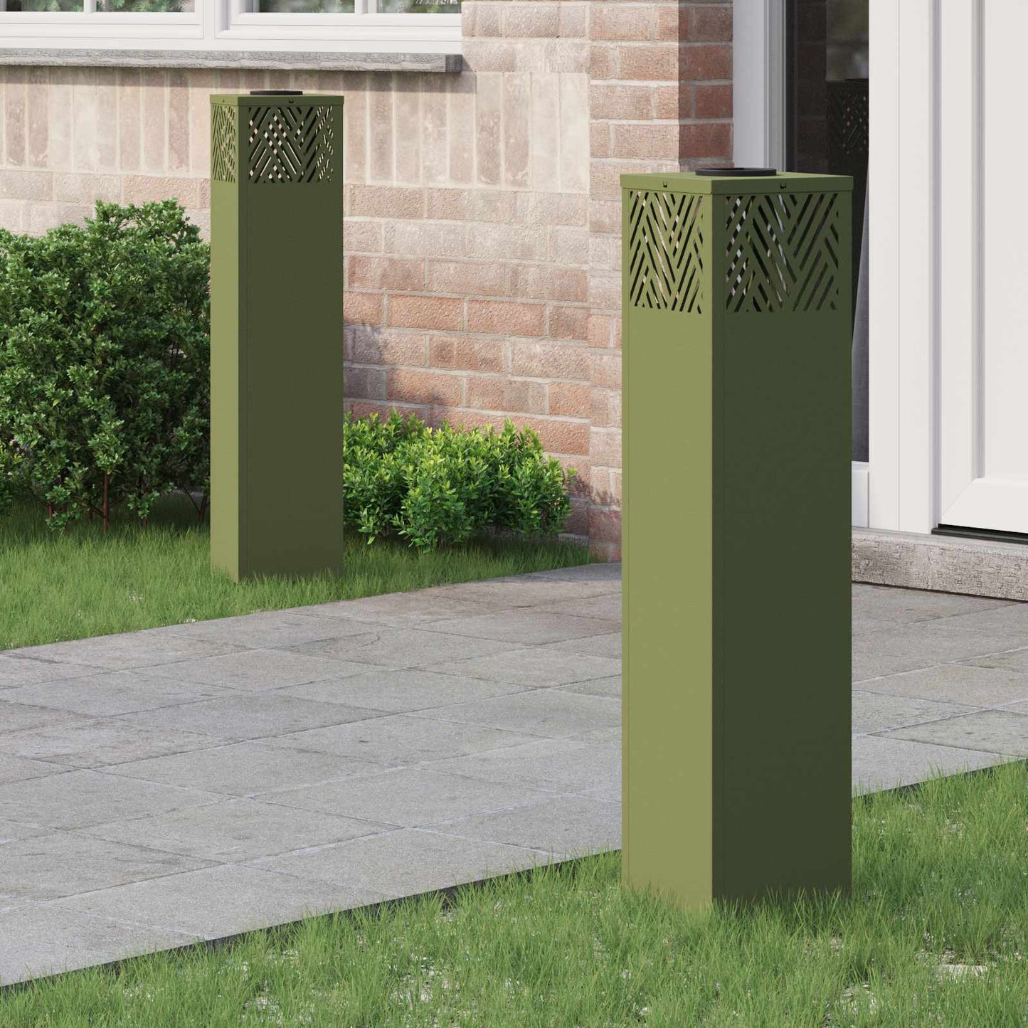 Solar LED Weg Licht 2 stk. Warmes Weiß 18 x 18 x 80 cm