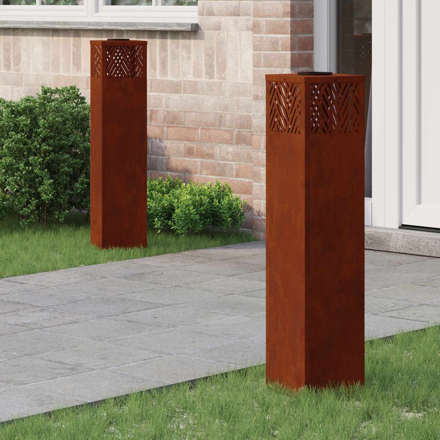 Solar LED Weg Licht 2 stk. Warmes Weiß 18 x 18 x 80 cm