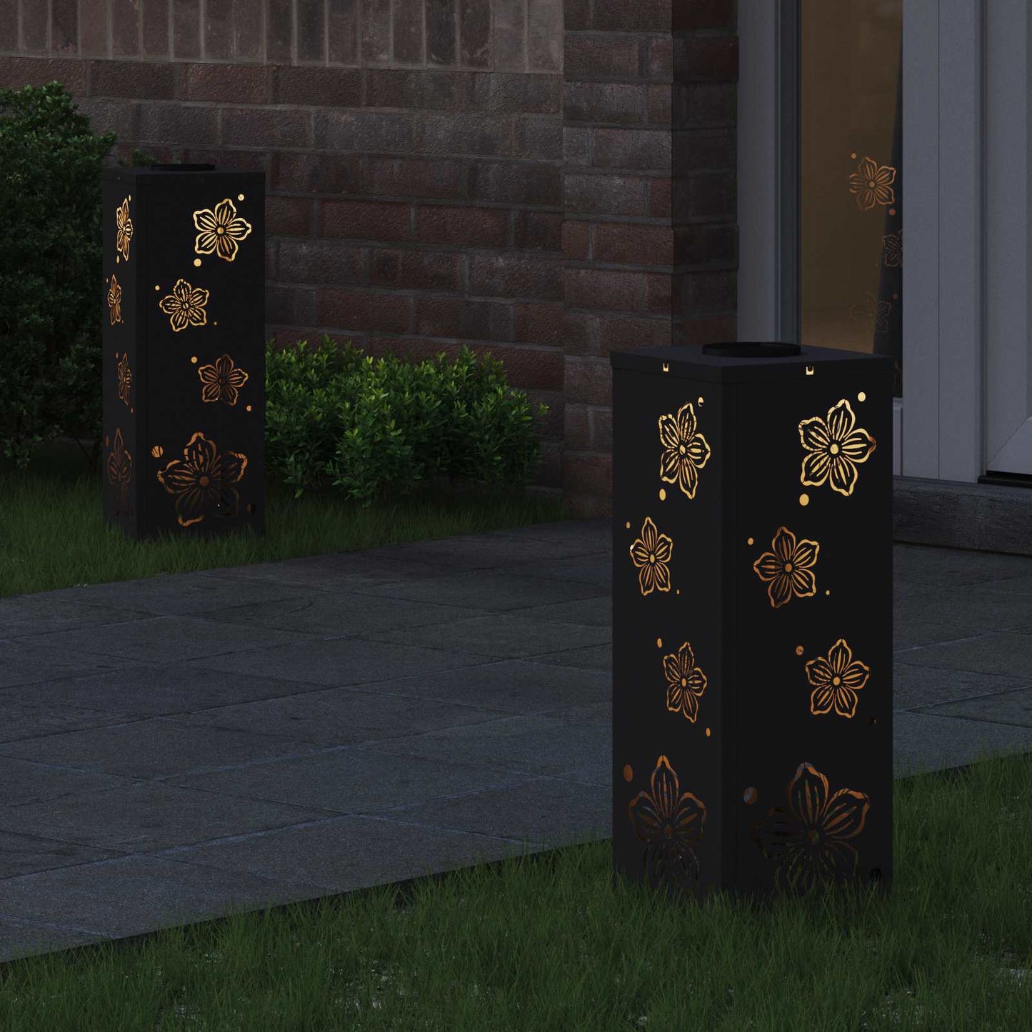 Solar LED Weg Licht 2 stk. Warmes Weiß 18 x 18 x 50 cm