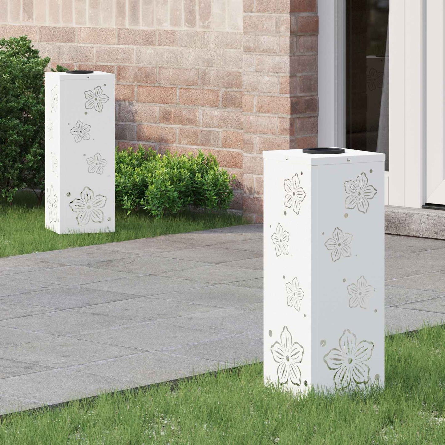 Solar LED Weg Licht 2 stk. Warmes Weiß 18 x 18 x 50 cm