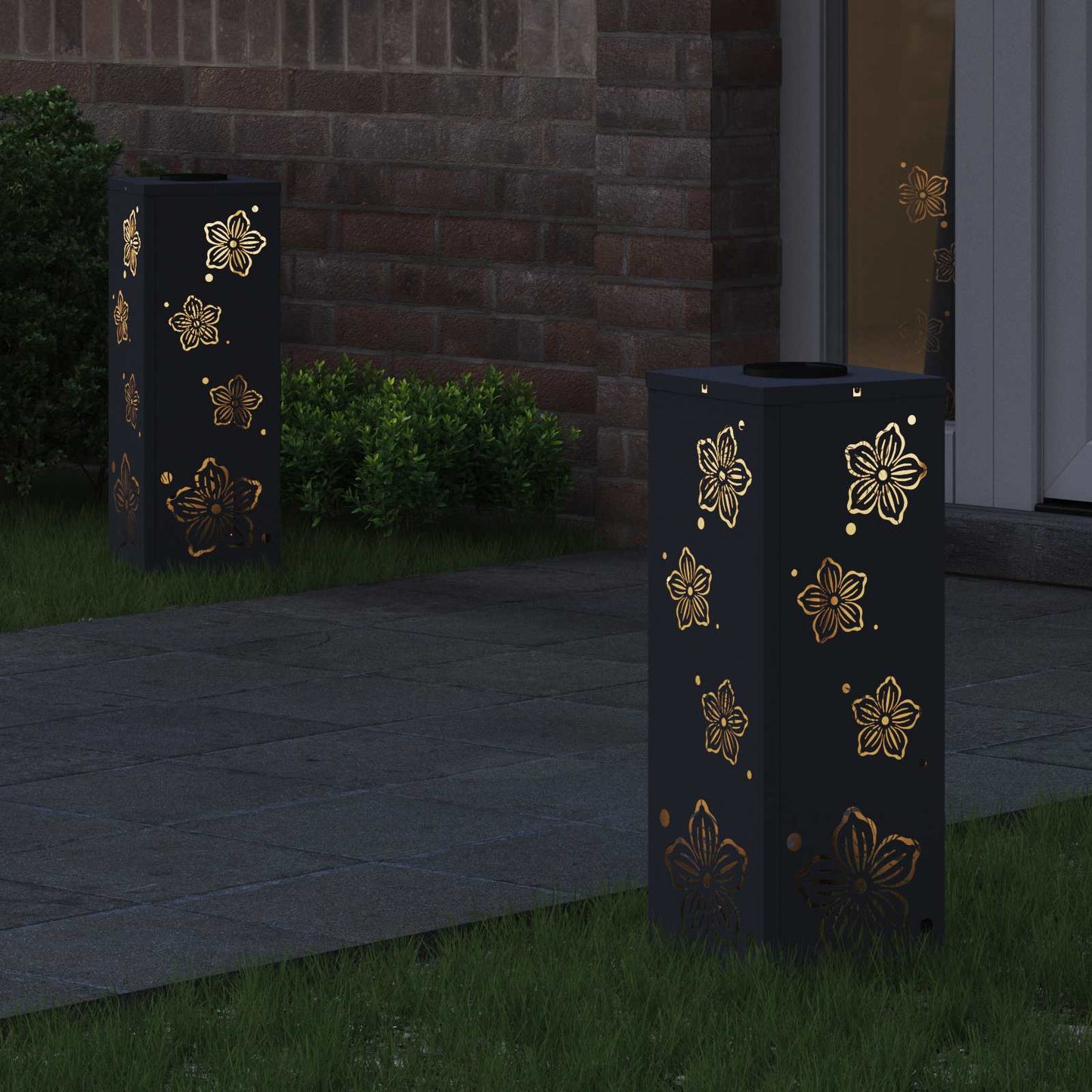 Solar LED Weg Licht 2 stk. Warmes Weiß 18 x 18 x 50 cm