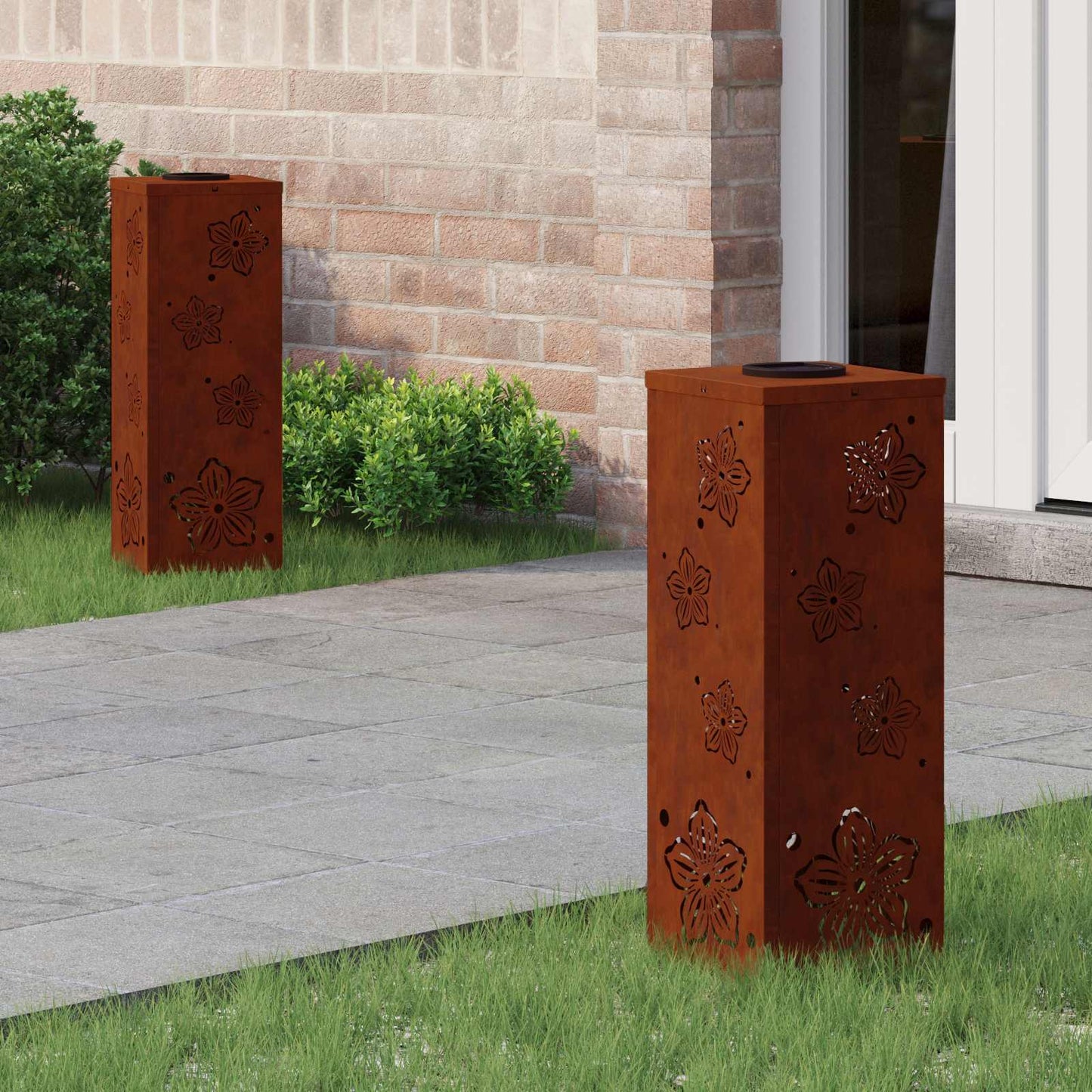Solar LED Weg Licht 2 stk. Warmes Weiß 18 x 18 x 50 cm