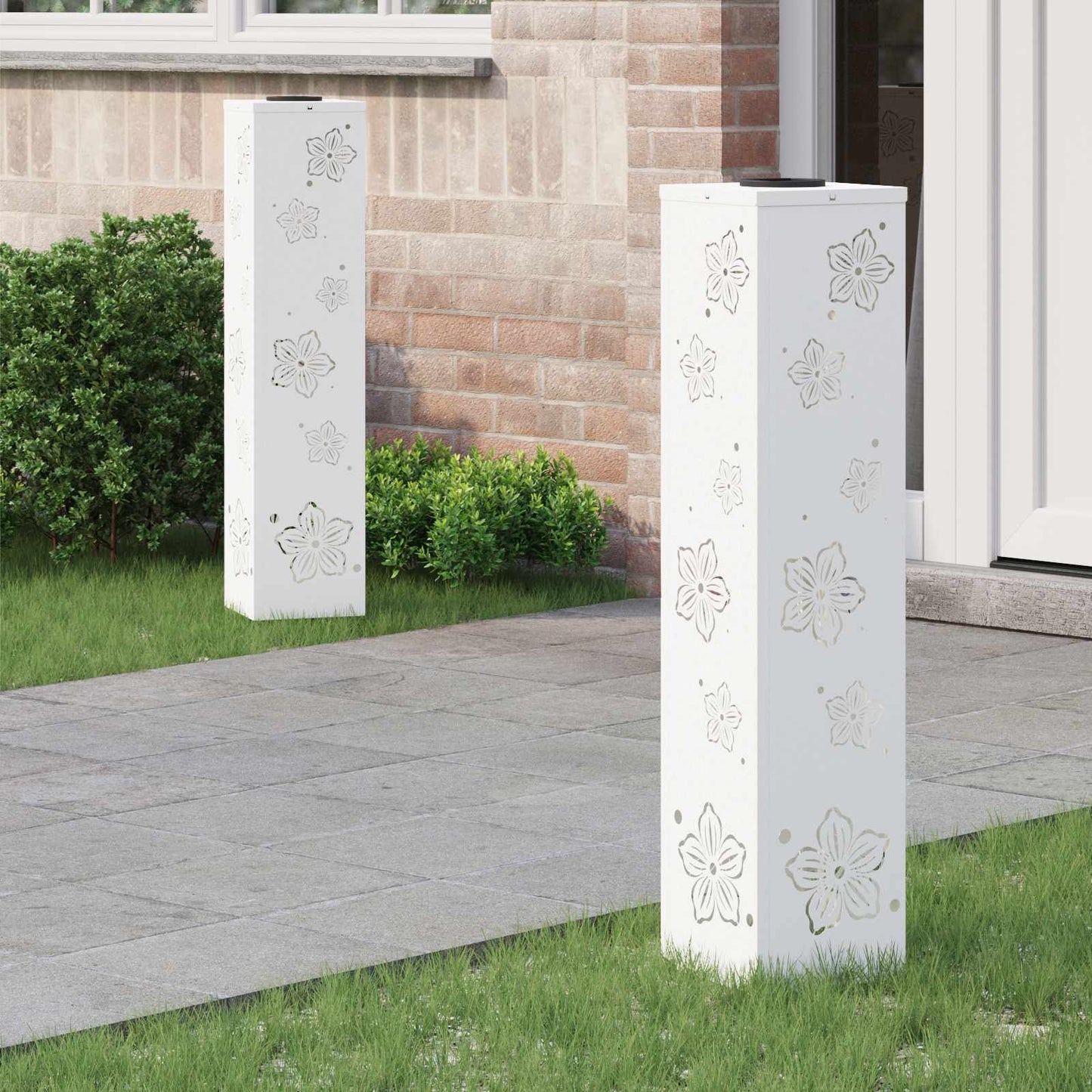 Solar LED Weg Licht 2 stk. Warmes Weiß 18 x 18 x 80 cm