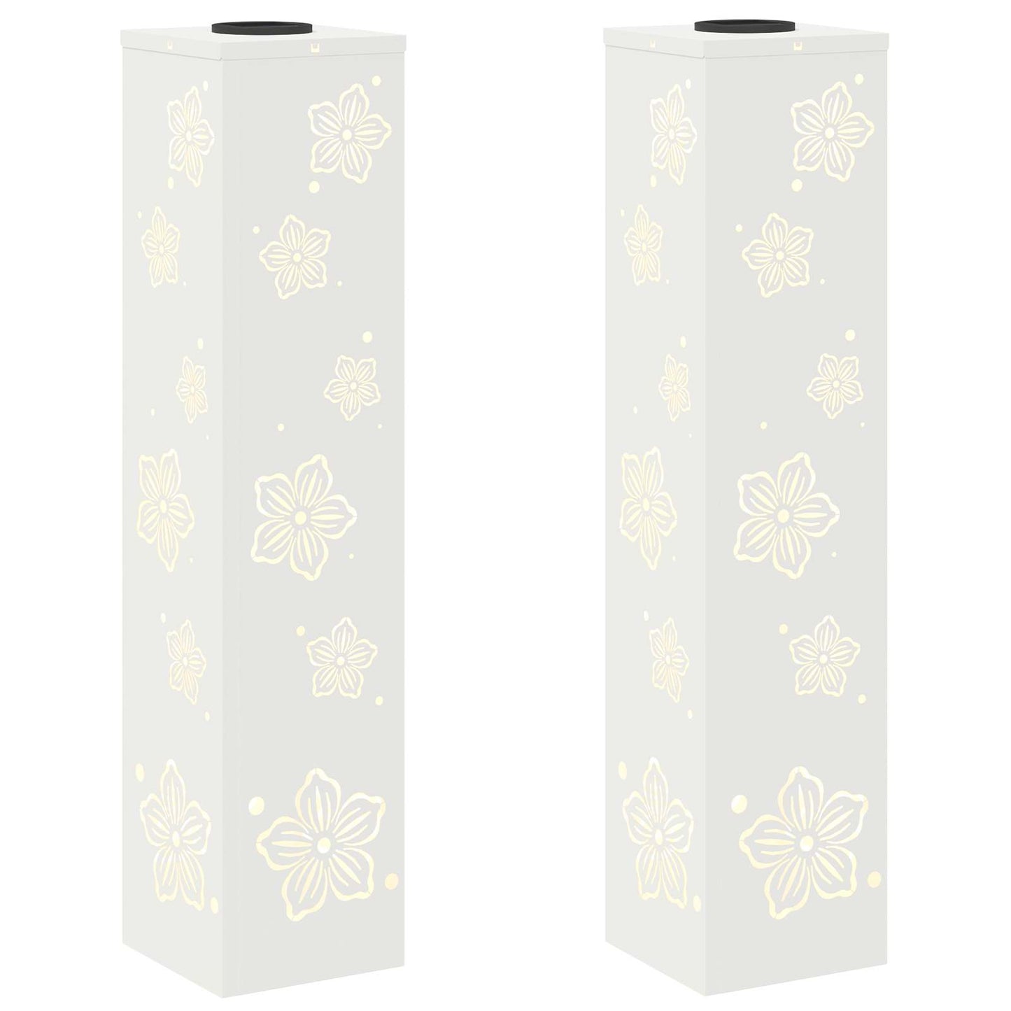 Solar LED Weg Licht 2 stk. Warmes Weiß 18 x 18 x 80 cm