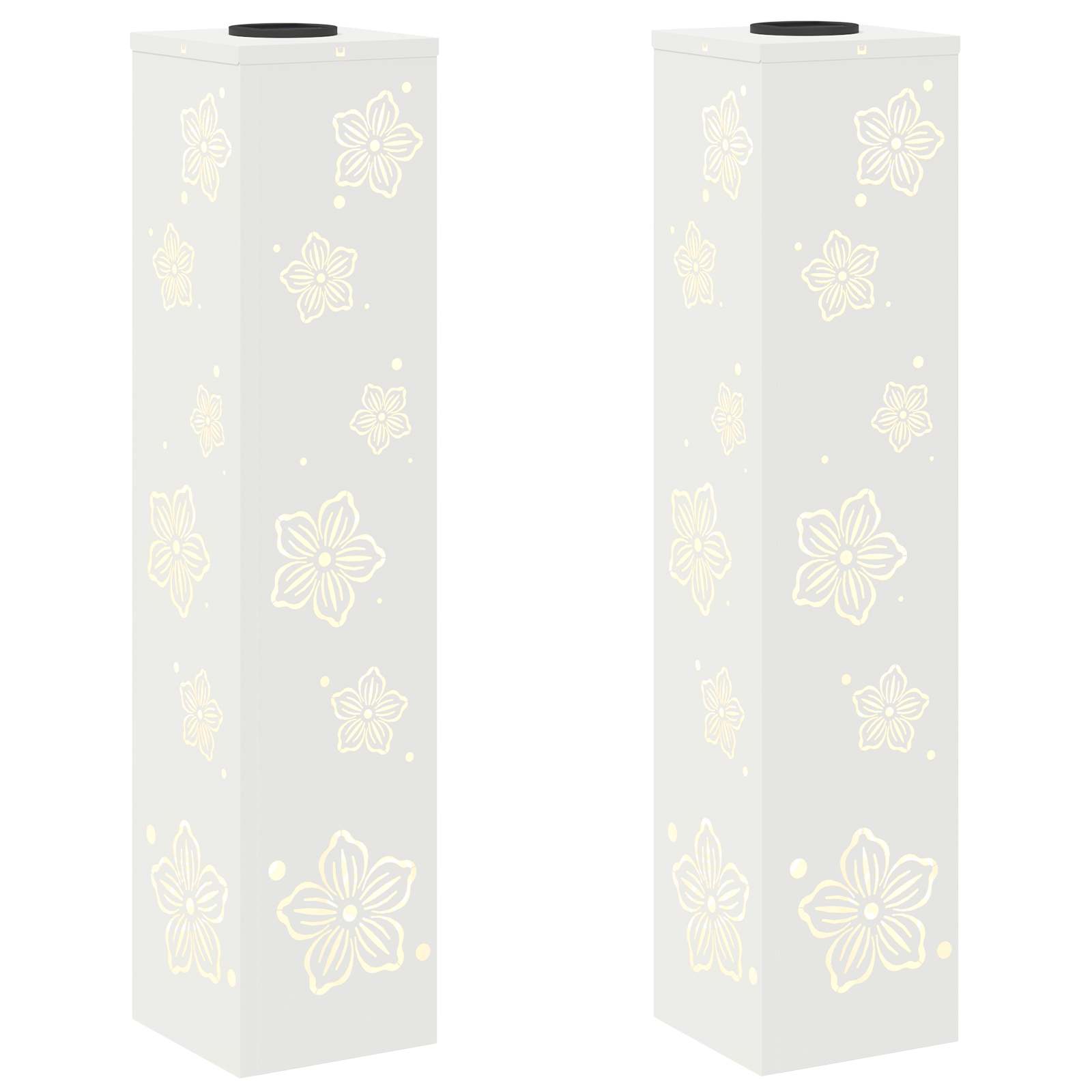 Solar LED Weg Licht 2 stk. Warmes Weiß 18 x 18 x 80 cm
