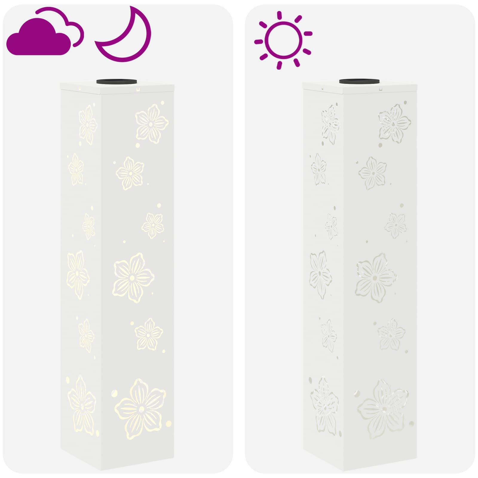 Solar LED Weg Licht 2 stk. Warmes Weiß 18 x 18 x 80 cm