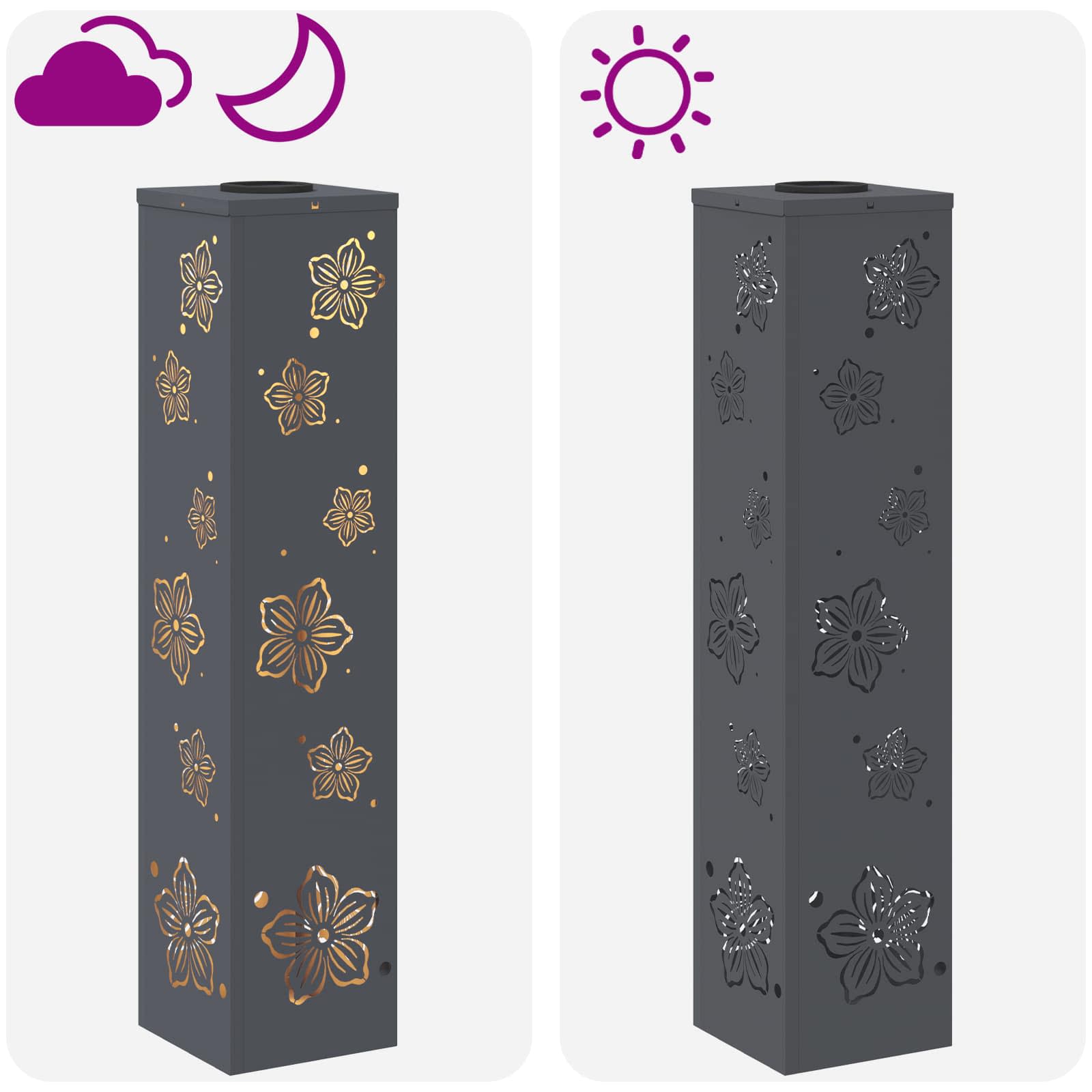 Solar LED Weg Licht 2 stk. Warmes Weiß 18 x 18 x 80 cm