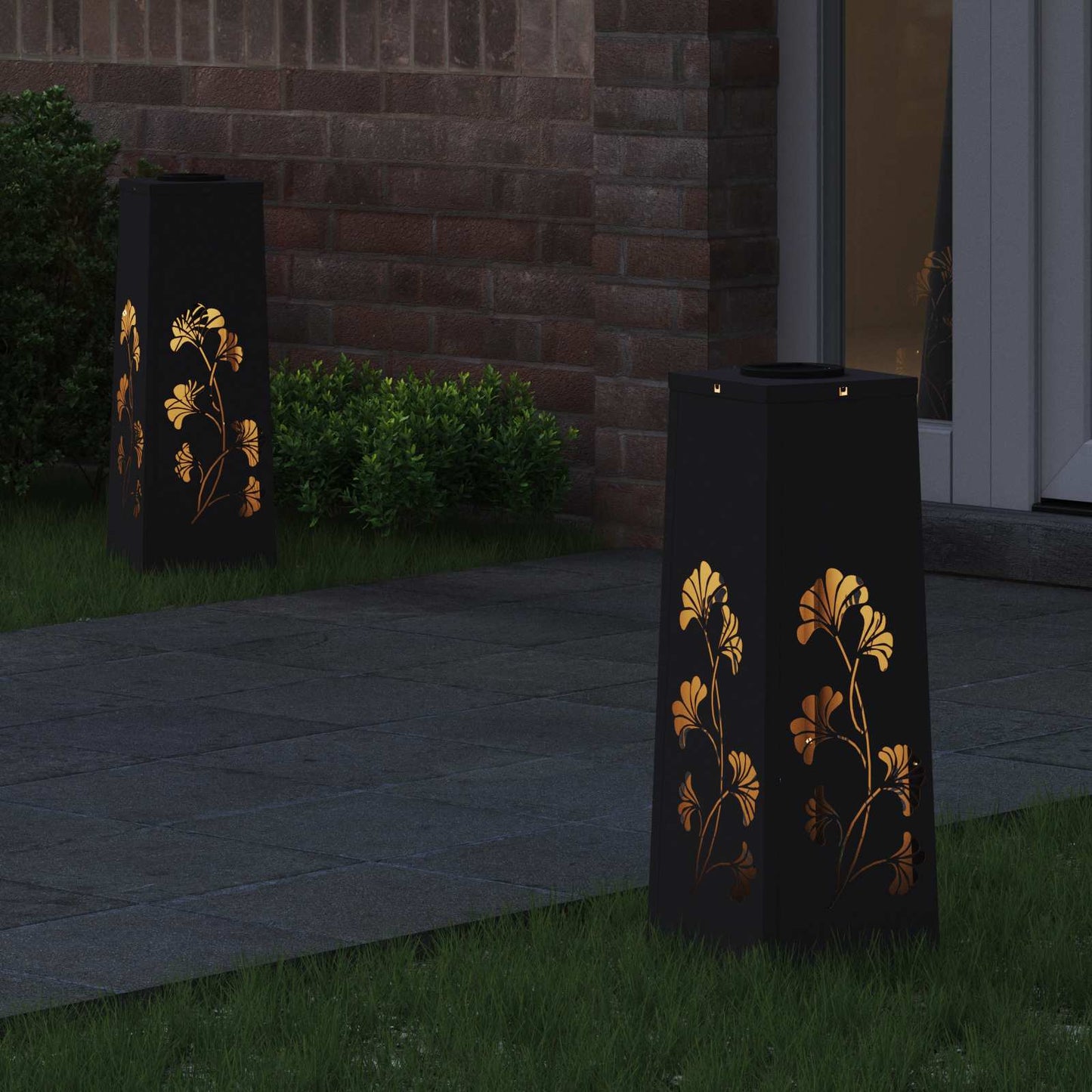 Solar LED Weg Licht 2 stk. Warmes Weiß 18 x 18 x 50 cm