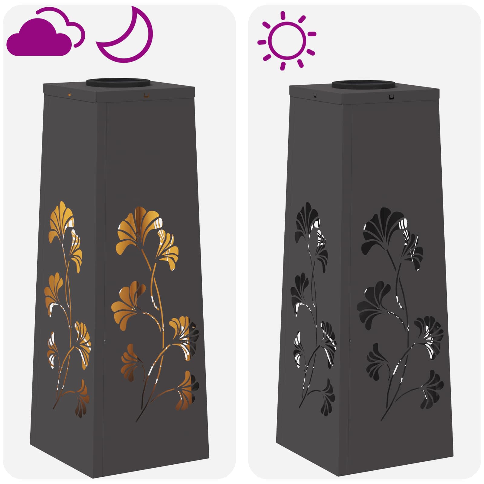 Solar LED Weg Licht 2 stk. Warmes Weiß 18 x 18 x 50 cm
