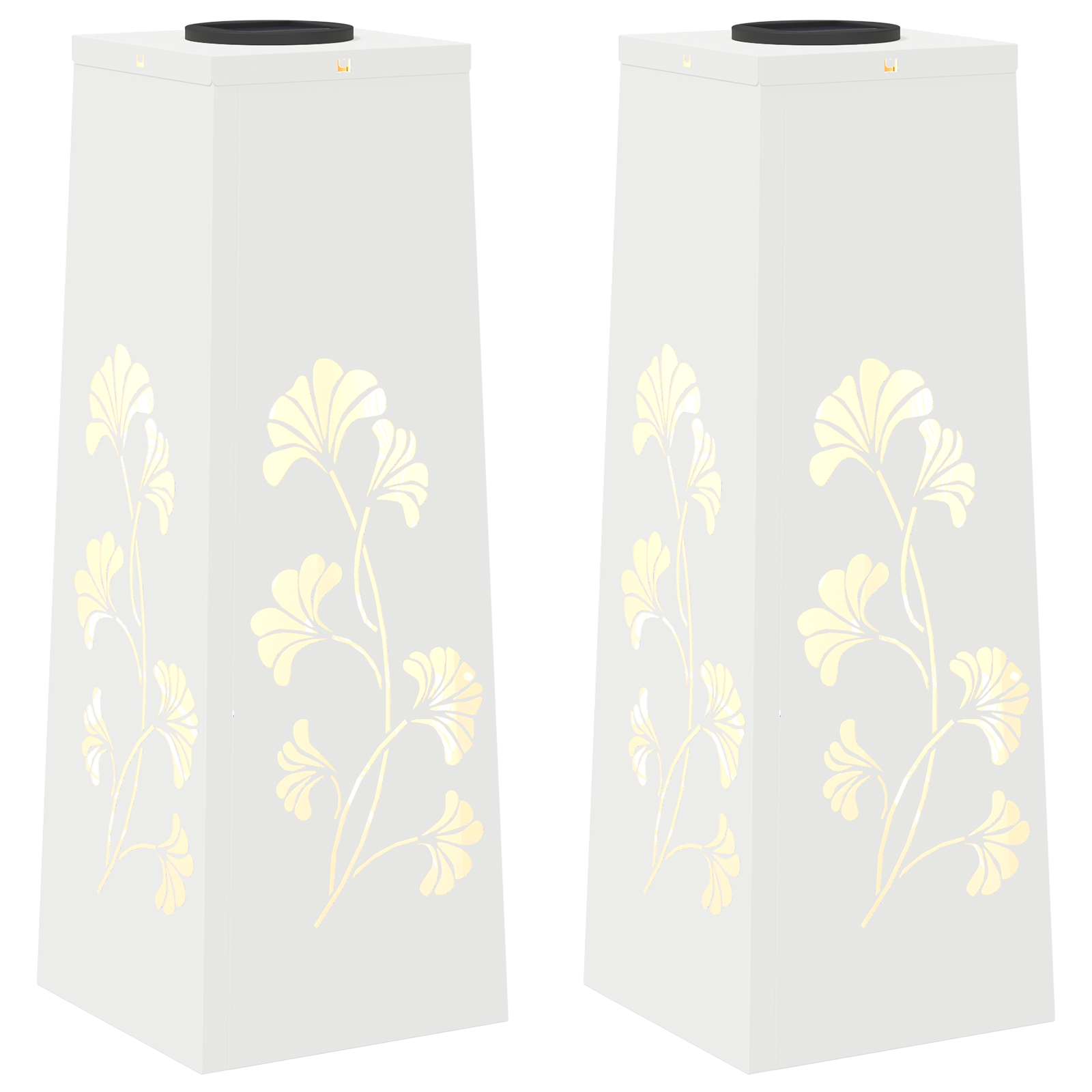 Solar LED Weg Licht 2 stk. Warmes Weiß 18 x 18 x 50 cm