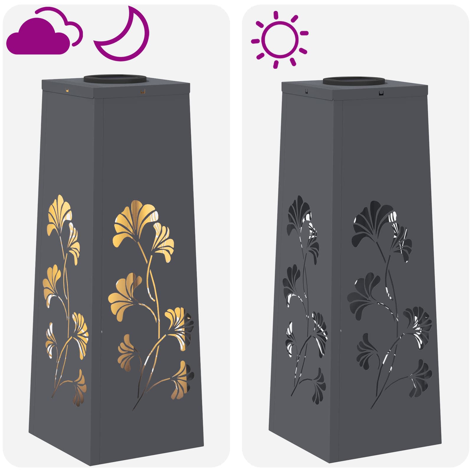 Solar LED Weg Licht 2 stk. Warmes Weiß 18 x 18 x 50 cm