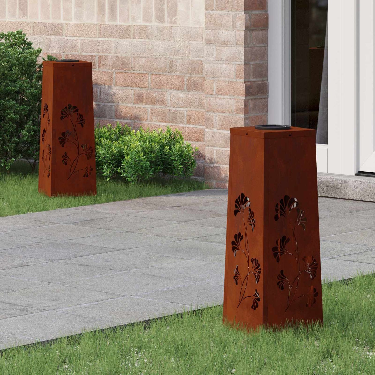 Solar LED Weg Licht 2 stk. Warmes Weiß 18 x 18 x 50 cm