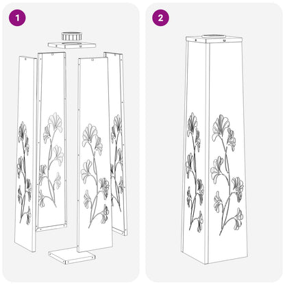 Solar LED Weg Licht 2 stk. Warmes Weiß 18 x 18 x 80 cm