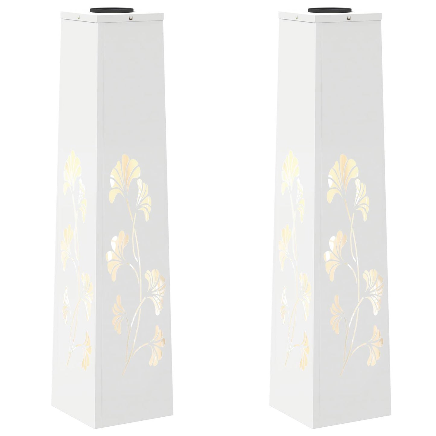 Solar LED Weg Licht 2 stk. Warmes Weiß 18 x 18 x 80 cm