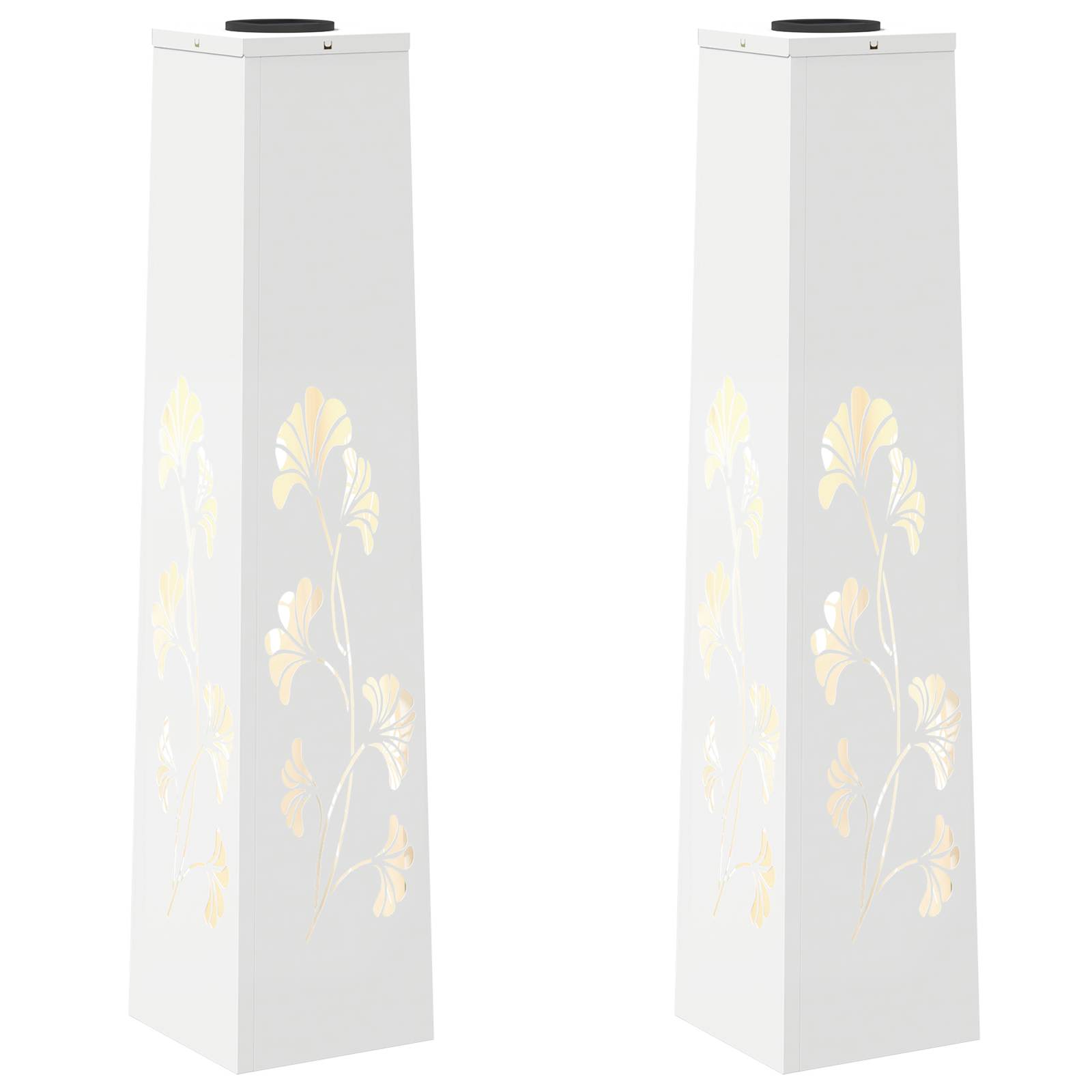 Solar LED Weg Licht 2 stk. Warmes Weiß 18 x 18 x 80 cm
