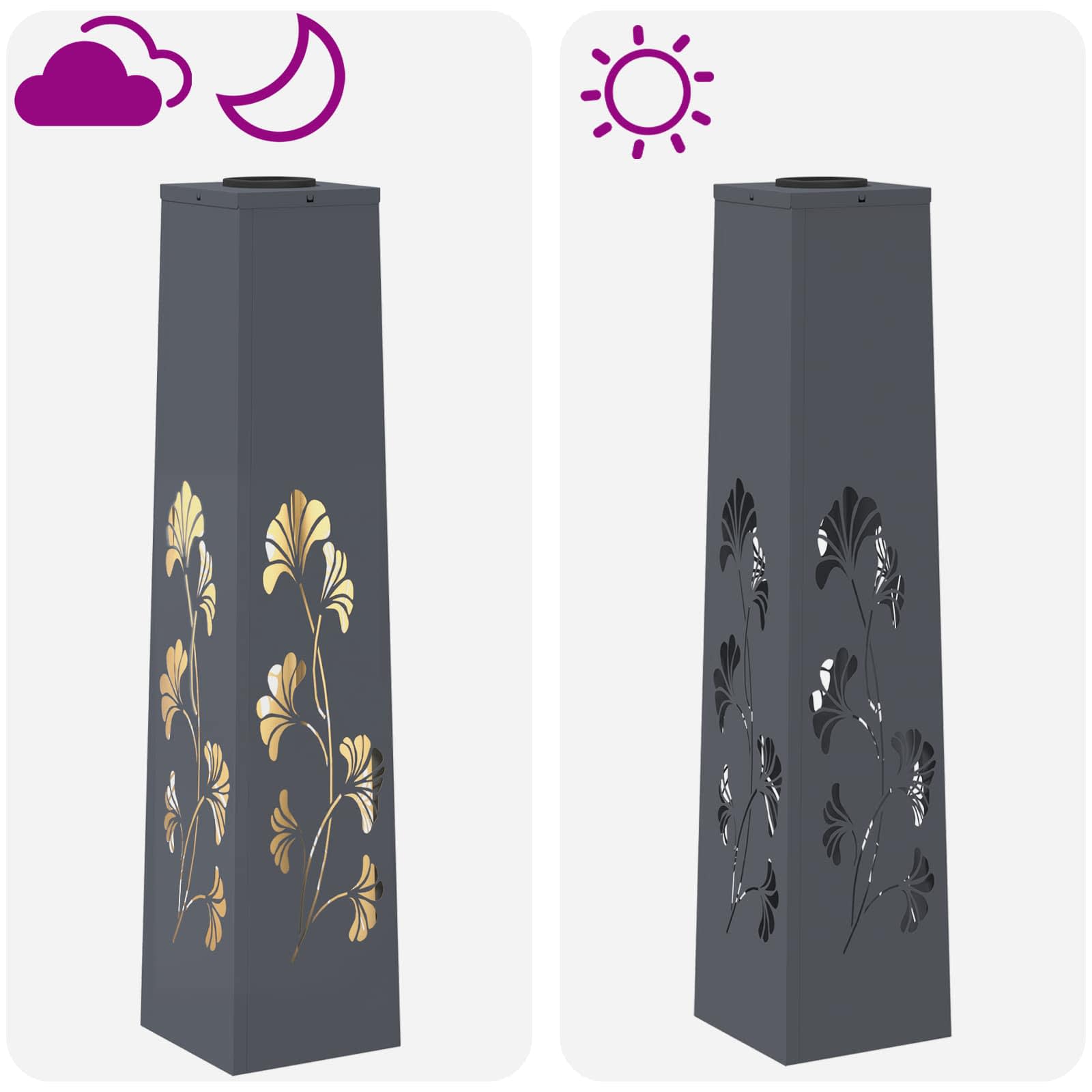 Solar LED Weg Licht 2 stk. Warmes Weiß 18 x 18 x 80 cm
