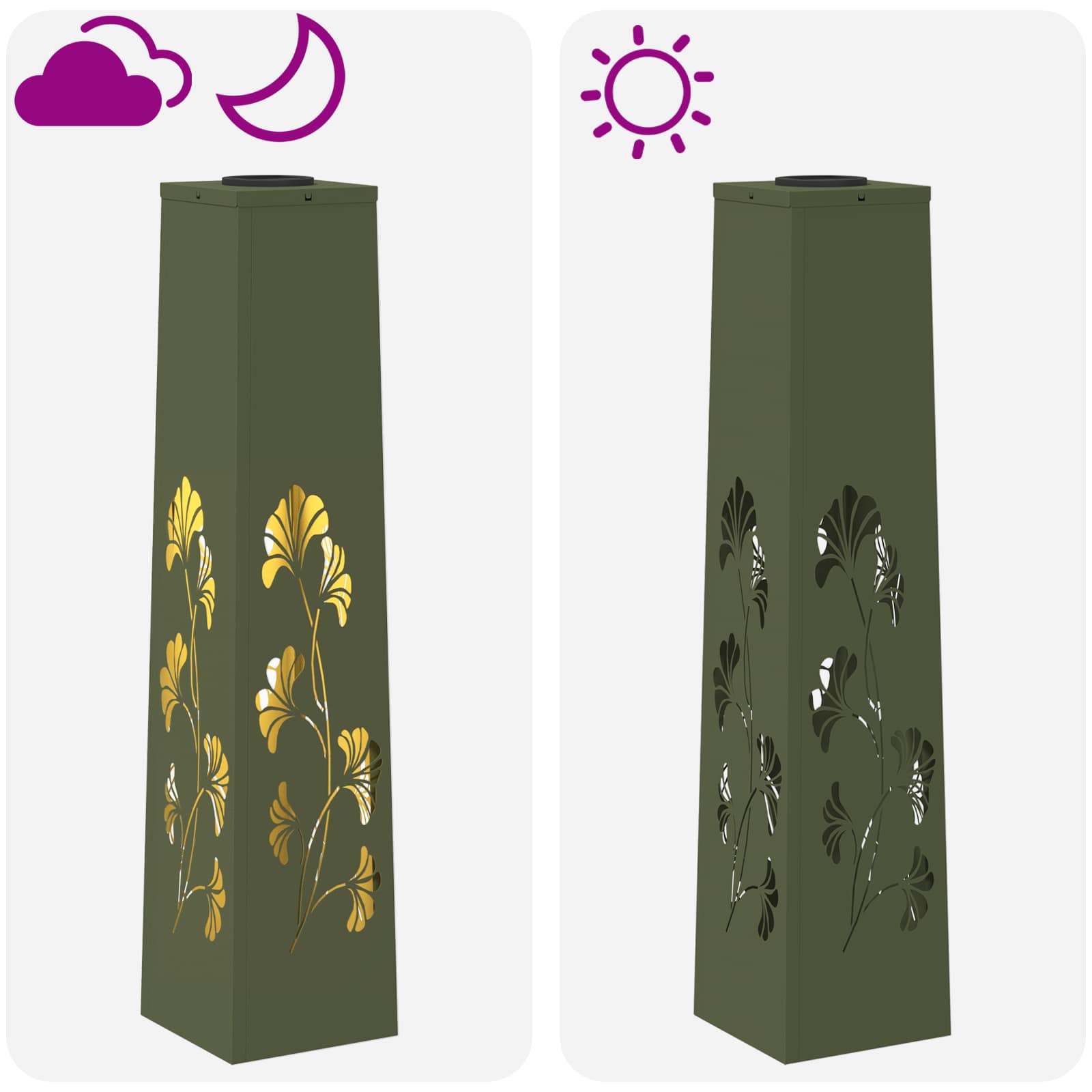 Solar LED Weg Licht 2 stk. Warmes Weiß 18 x 18 x 80 cm