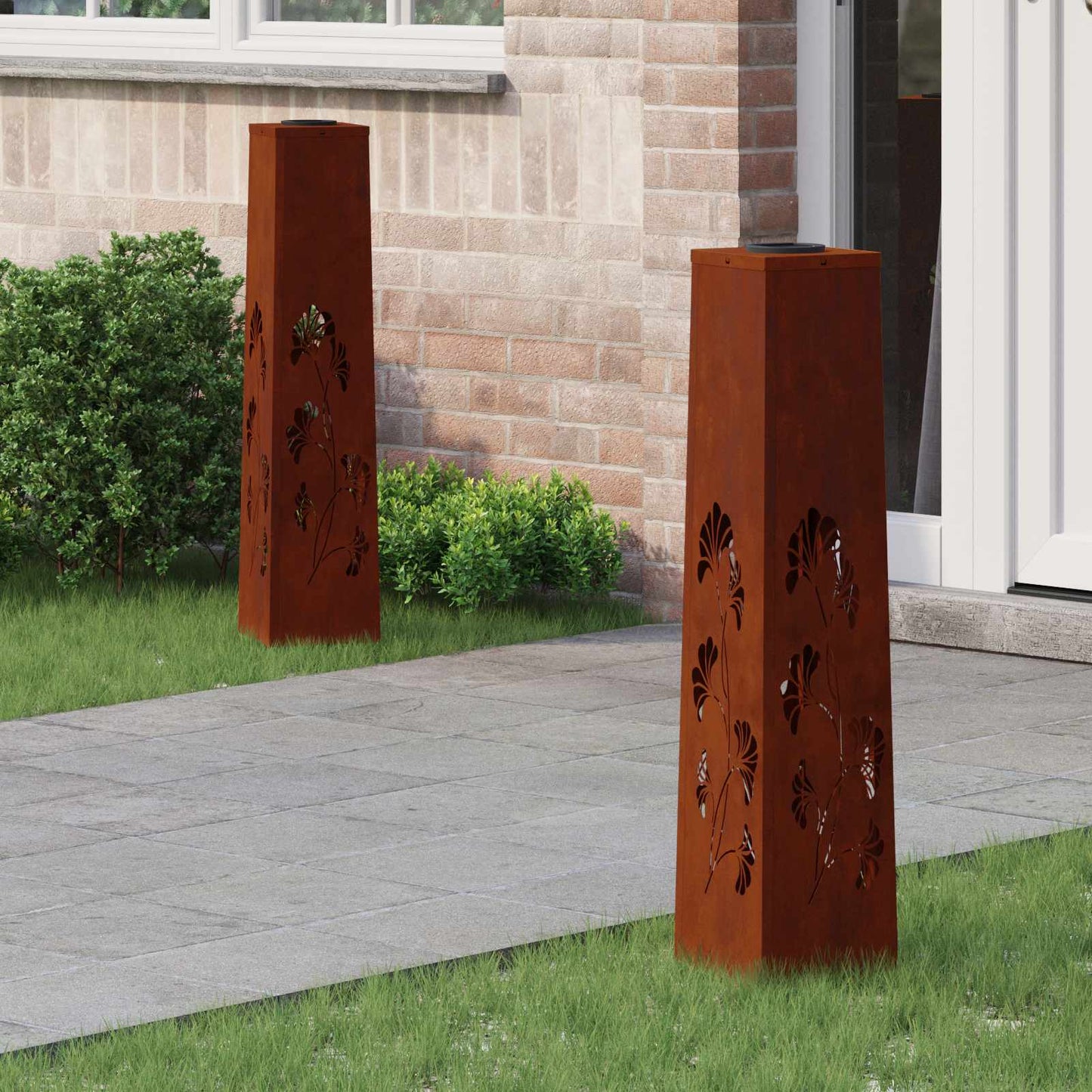 Solar LED Weg Licht 2 stk. Warmes Weiß 18 x 18 x 80 cm