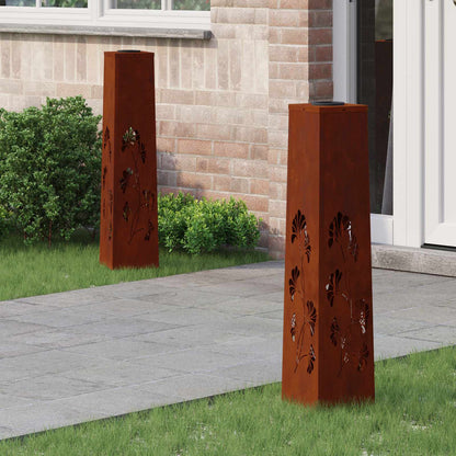 Solar LED Weg Licht 2 stk. Warmes Weiß 18 x 18 x 80 cm