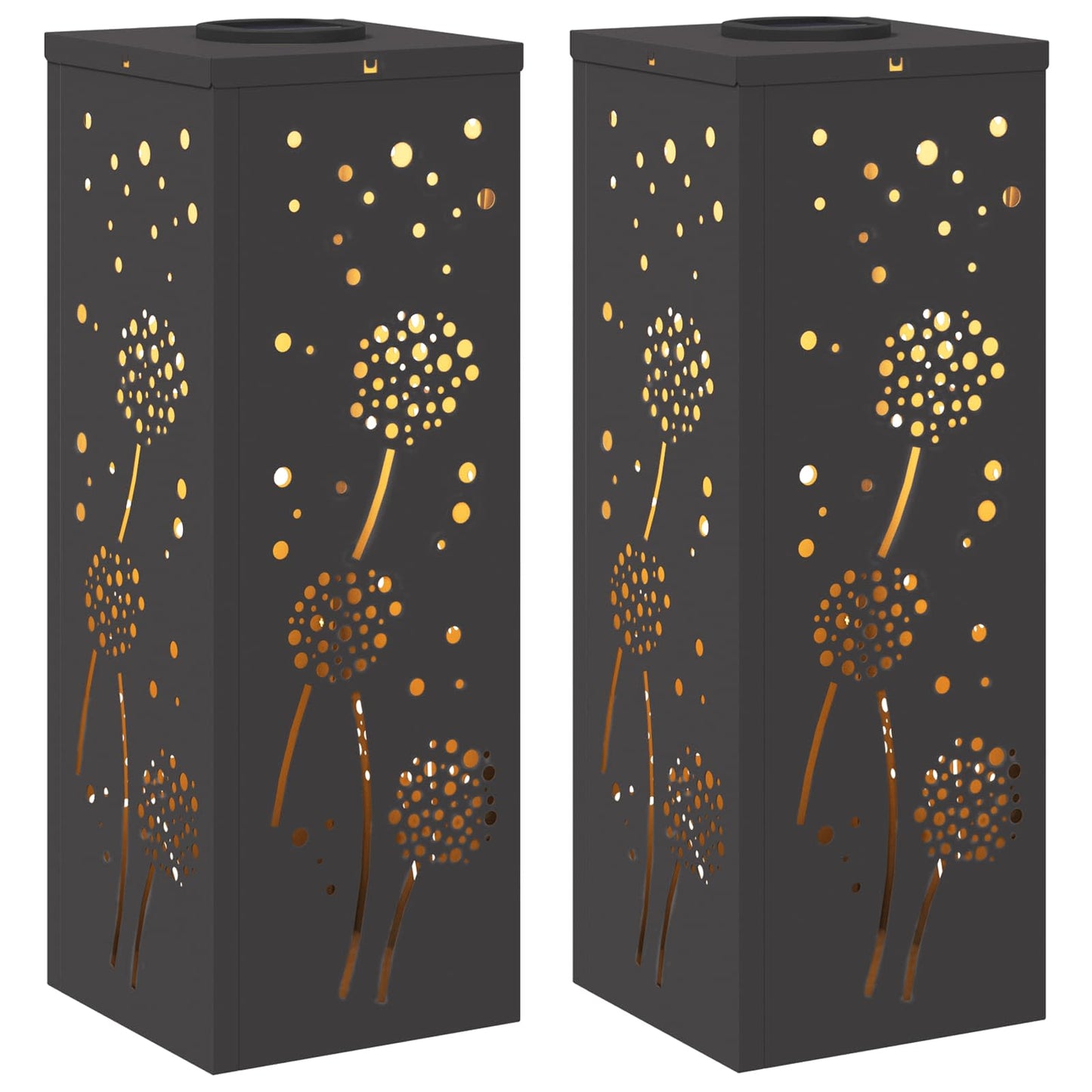 Solar LED Weg Licht 2 stk. Warmes Weiß 18 x 18 x 50 cm