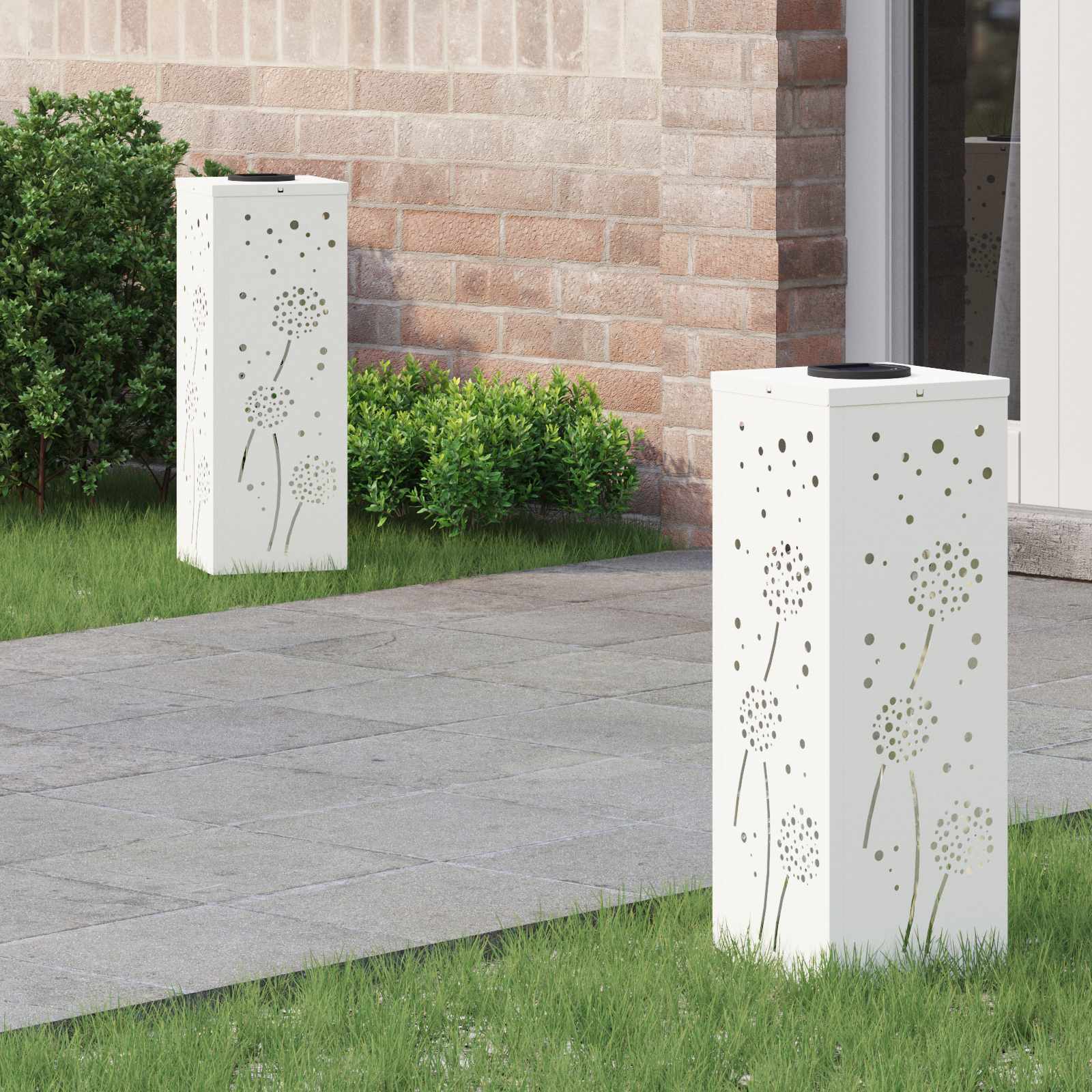 Solar LED Weg Licht 2 stk. Warmes Weiß 18 x 18 x 50 cm
