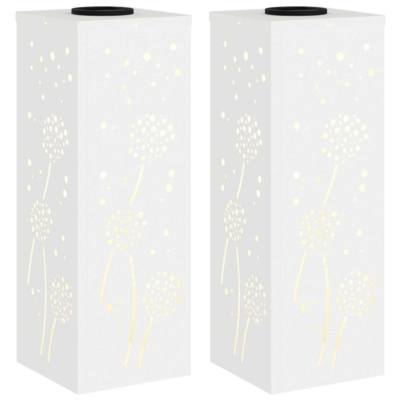 Solar LED Weg Licht 2 stk. Warmes Weiß 18 x 18 x 50 cm