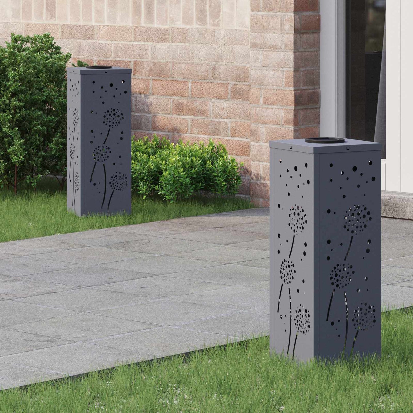 Solar LED Weg Licht 2 stk. Warmes Weiß 18 x 18 x 50 cm