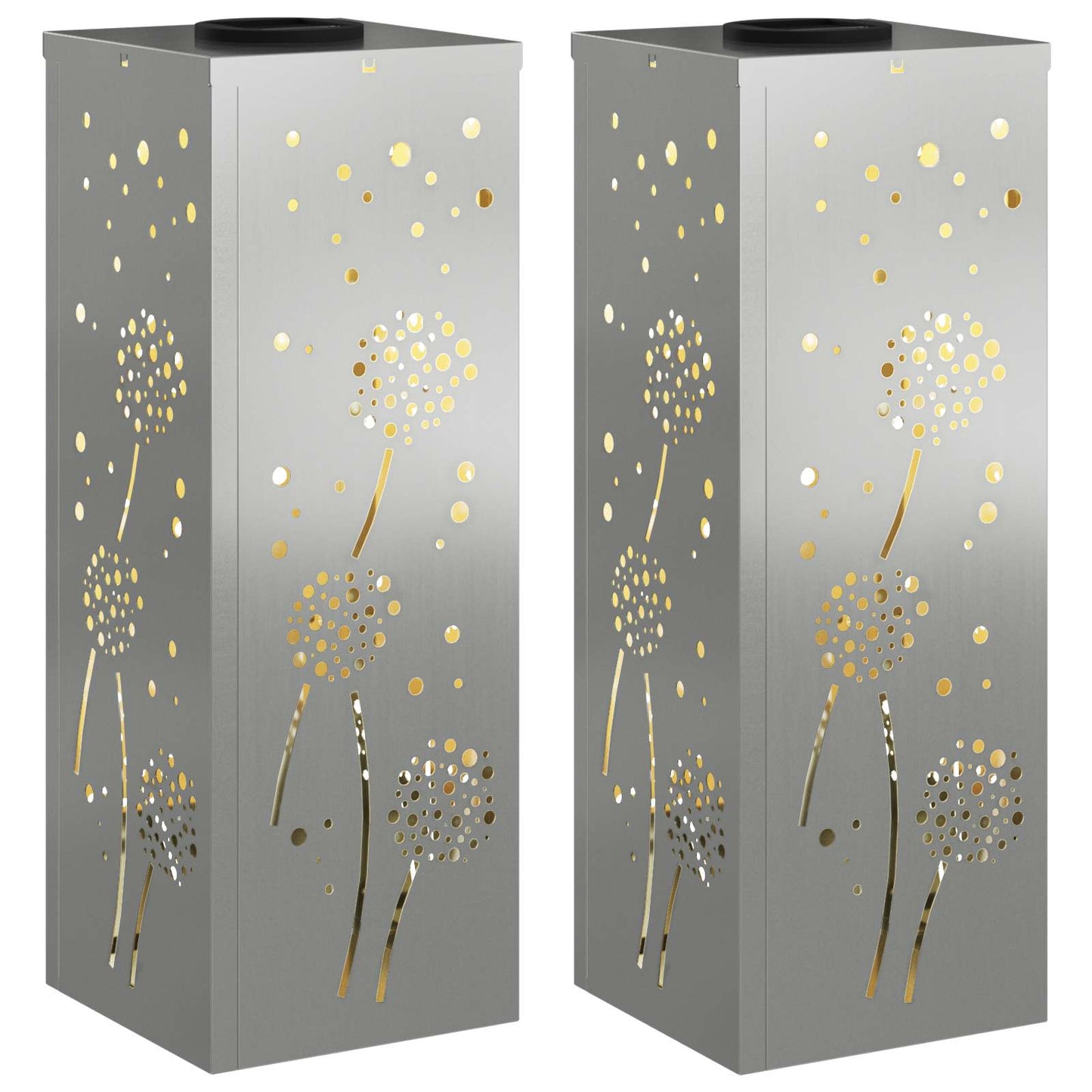Solar LED Weg Licht 2 stk. Warmes Weiß 18 x 18 x 50 cm