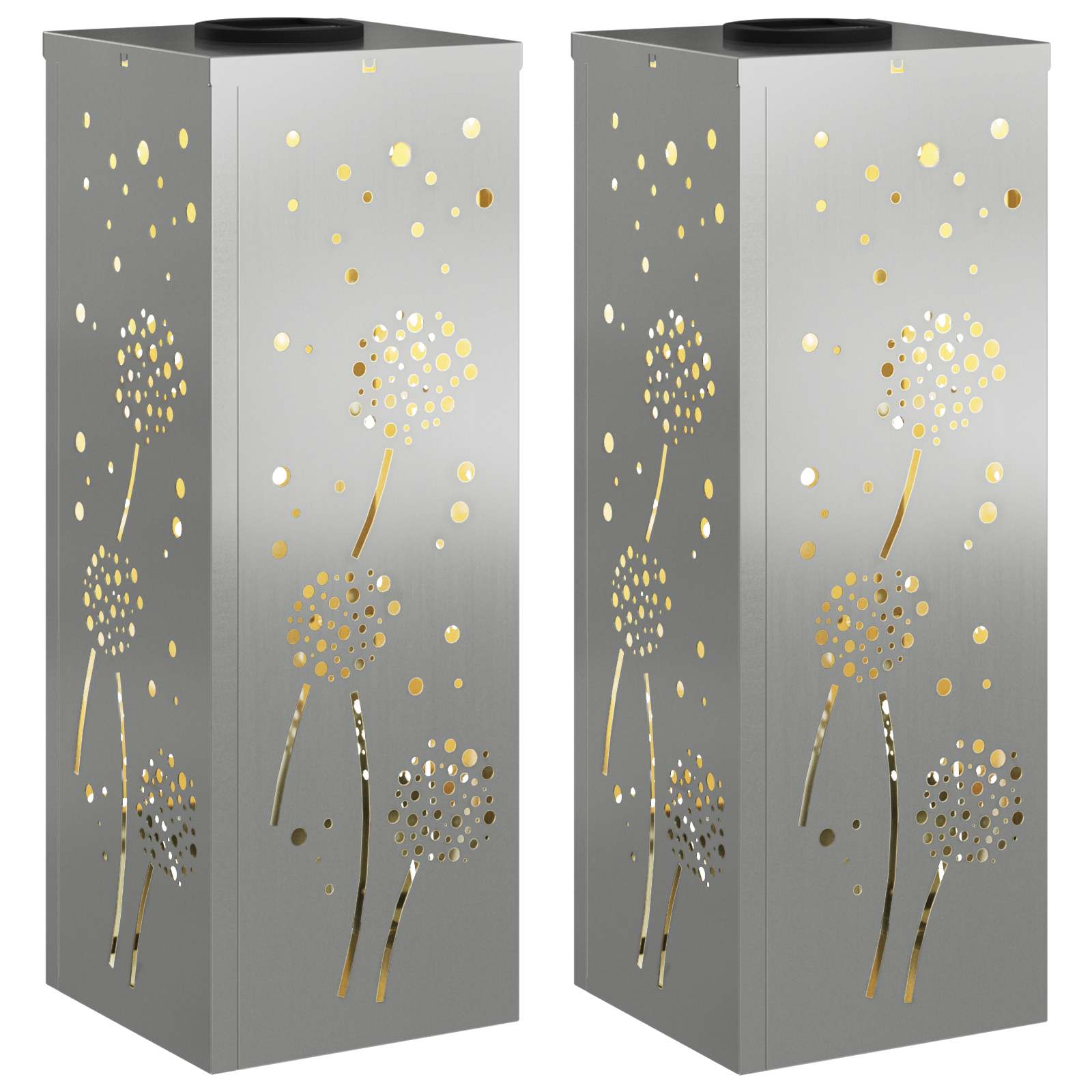 Solar LED Weg Licht 2 stk. Warmes Weiß 18 x 18 x 50 cm
