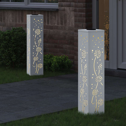 Solar LED Weg Licht 2 stk. Warmes Weiß 18 x 18 x 80 cm