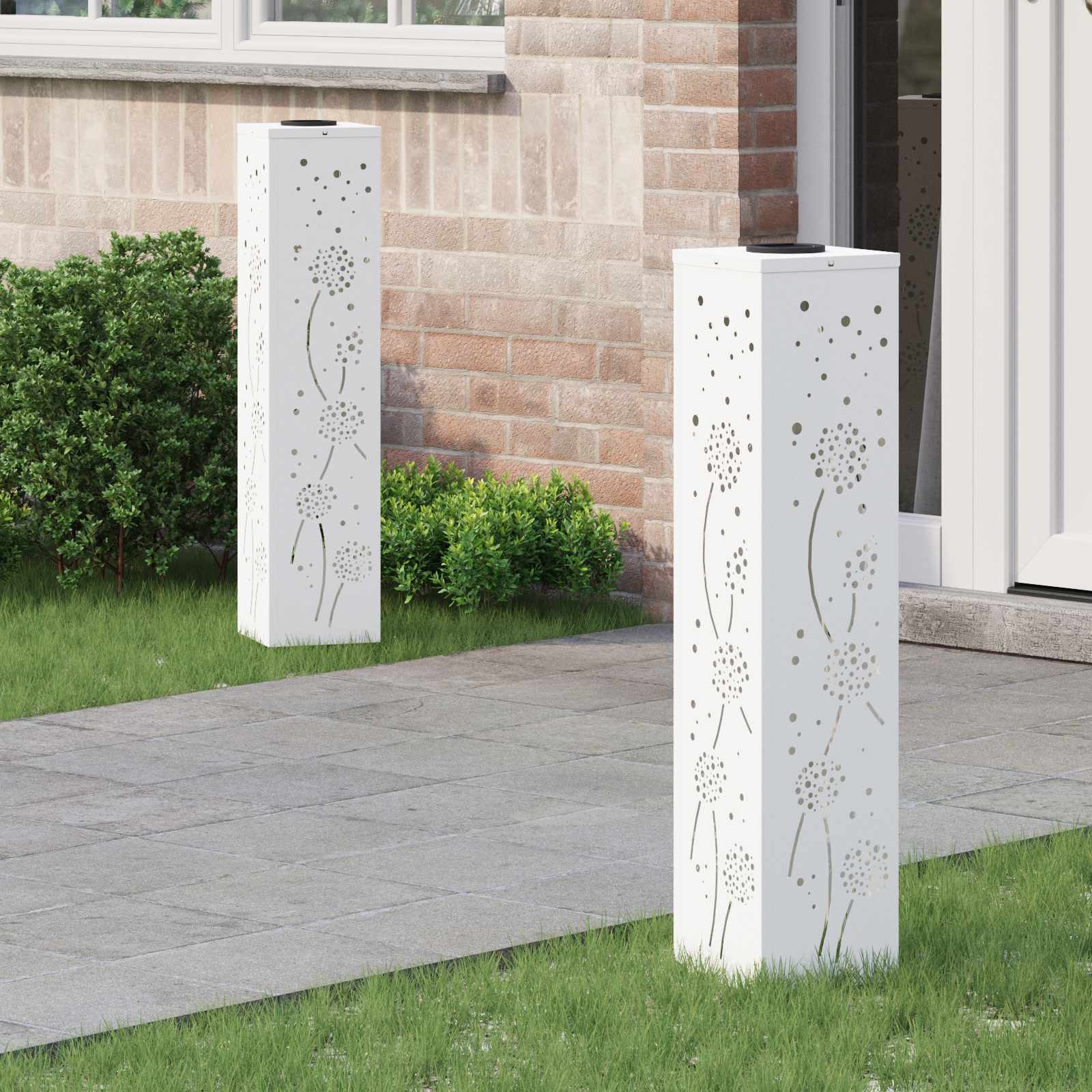 Solar LED Weg Licht 2 stk. Warmes Weiß 18 x 18 x 80 cm