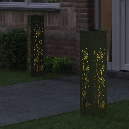 Solar LED Weg Licht 2 stk. Warmes Weiß 18 x 18 x 80 cm