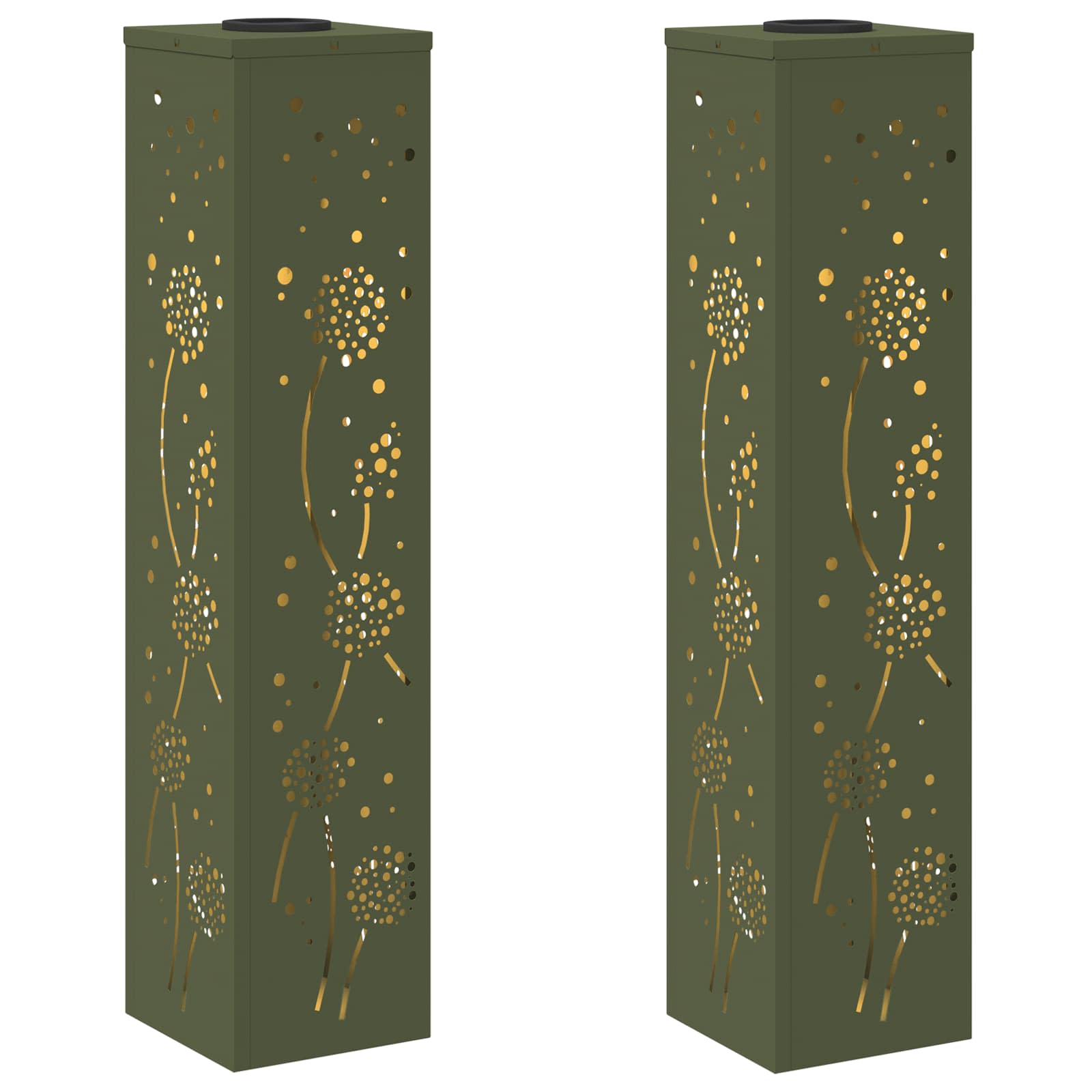 Solar LED Weg Licht 2 stk. Warmes Weiß 18 x 18 x 80 cm