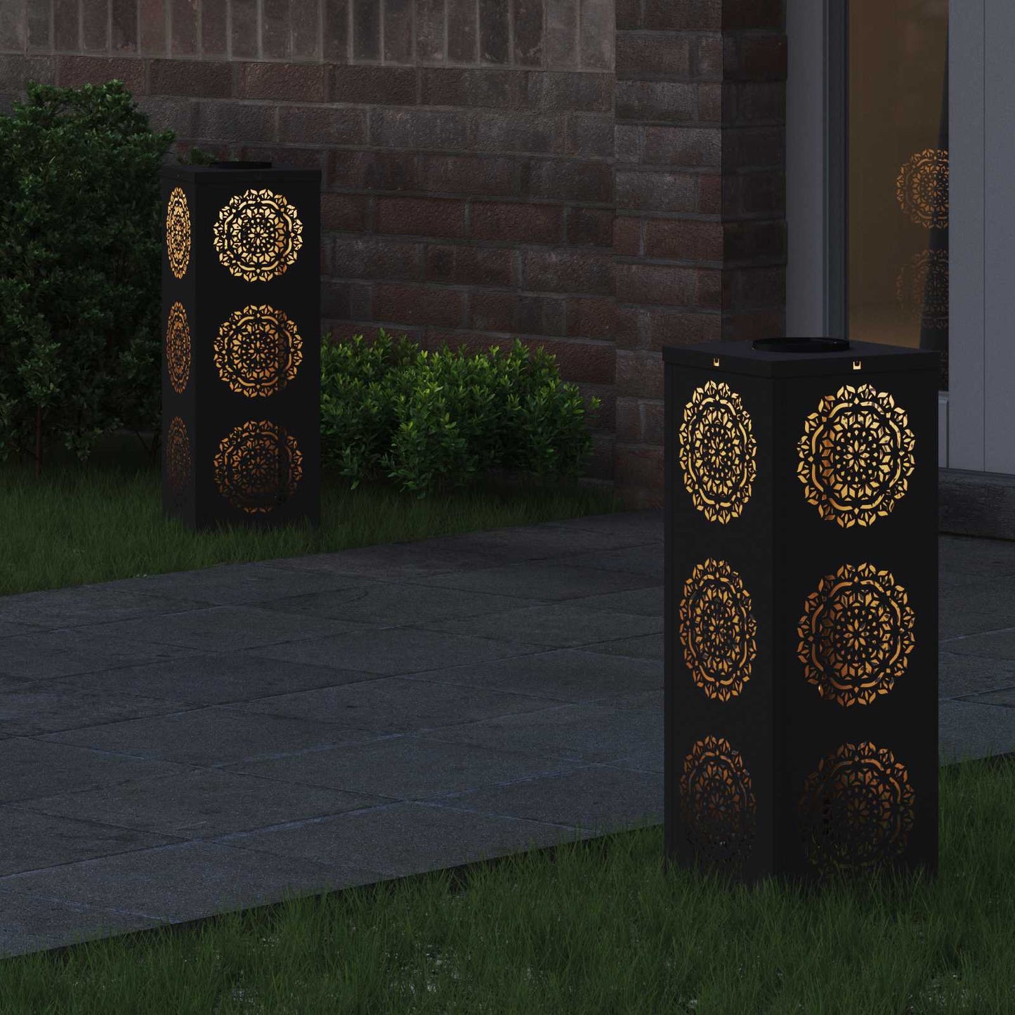 Solar LED Weg Licht 2 stk. Warmes Weiß 18 x 18 x 50 cm