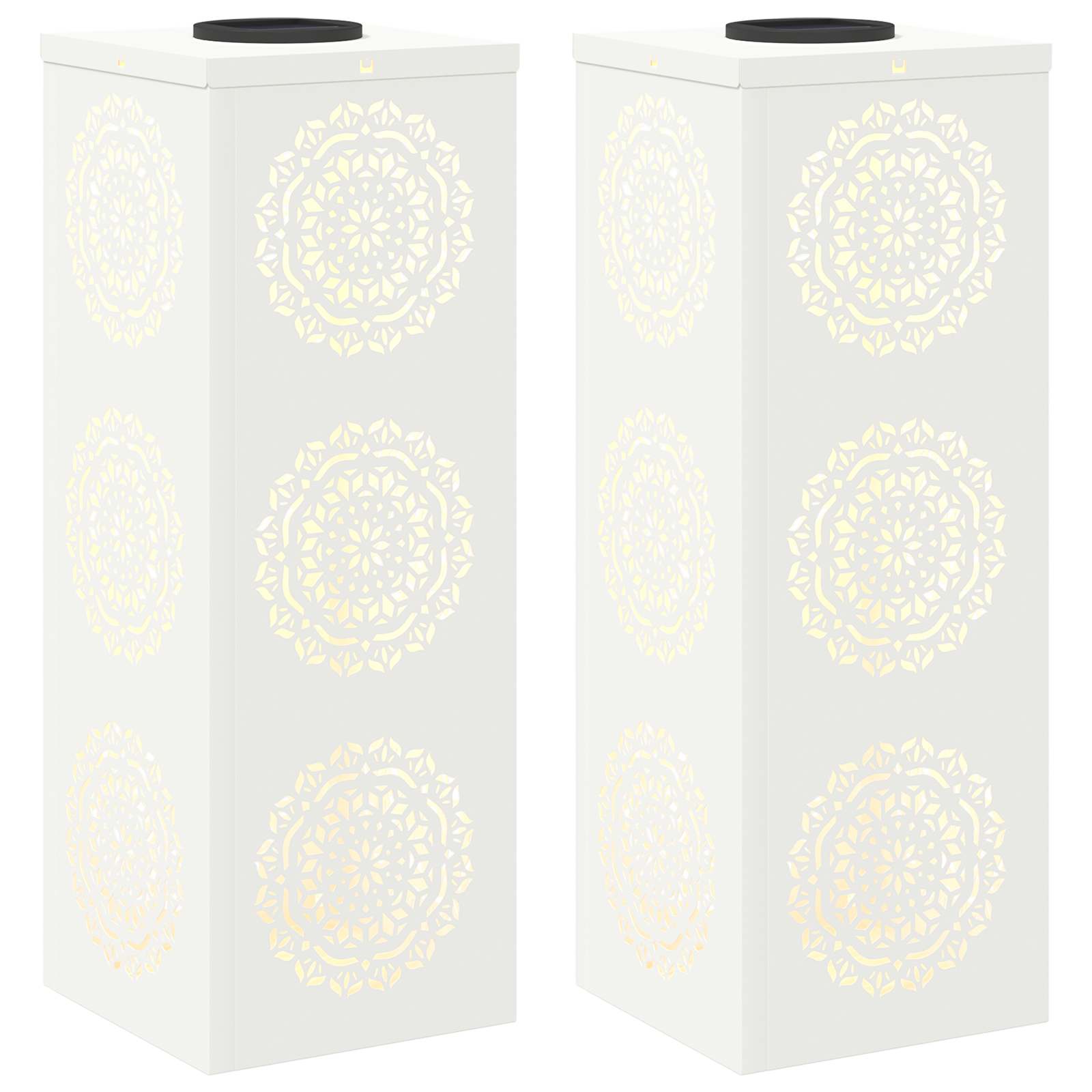 Solar LED Weg Licht 2 stk. Warmes Weiß 18 x 18 x 50 cm