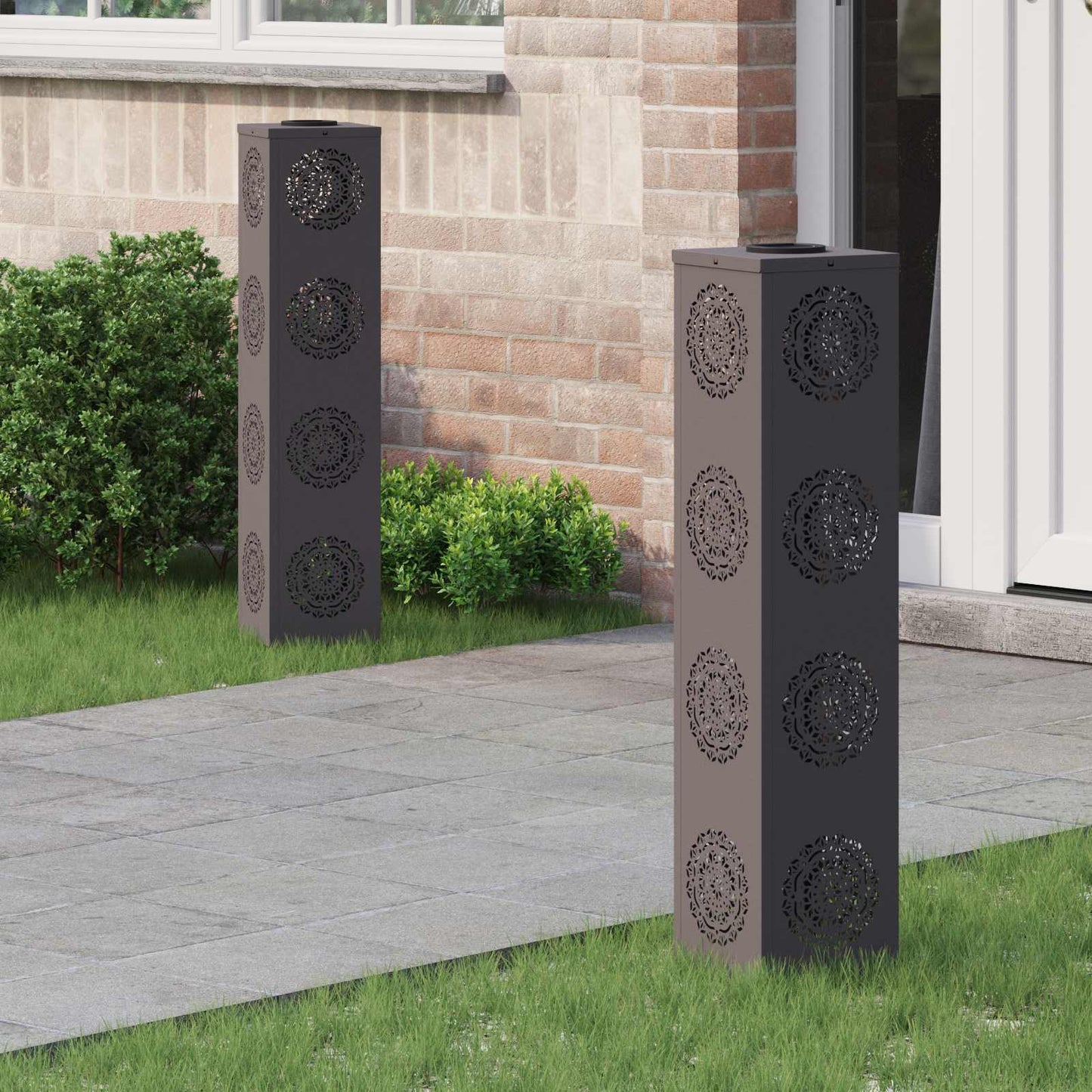 Solar LED Weg Licht 2 stk. Warmes Weiß 18 x 18 x 80 cm